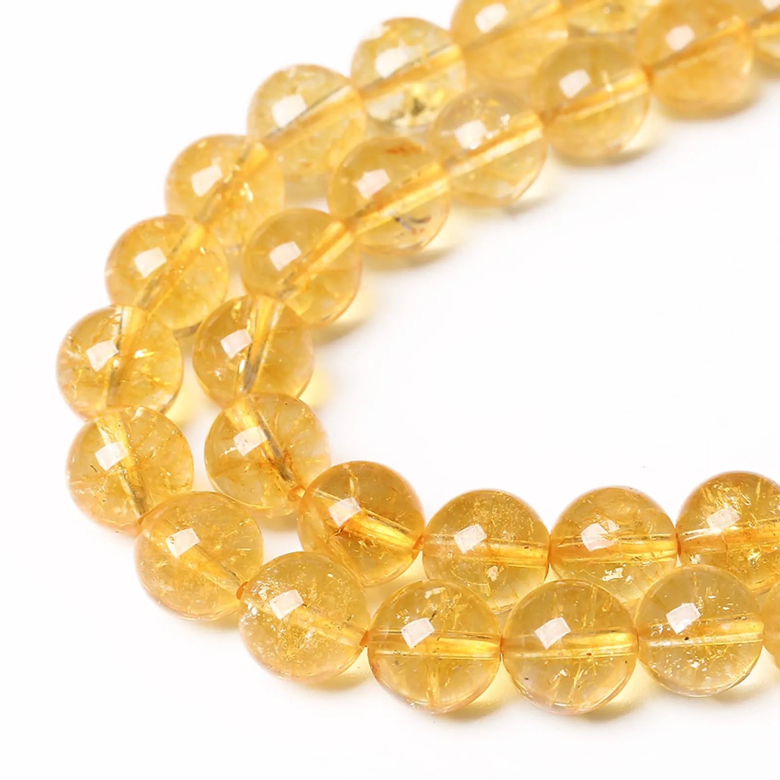 6mm 60Pcs Natural Citrine Beads for Jewelry Making Gemstone Round Loose Beads Crystal Energy Stone Healing Power DIY Bracelet Necklace 6mm