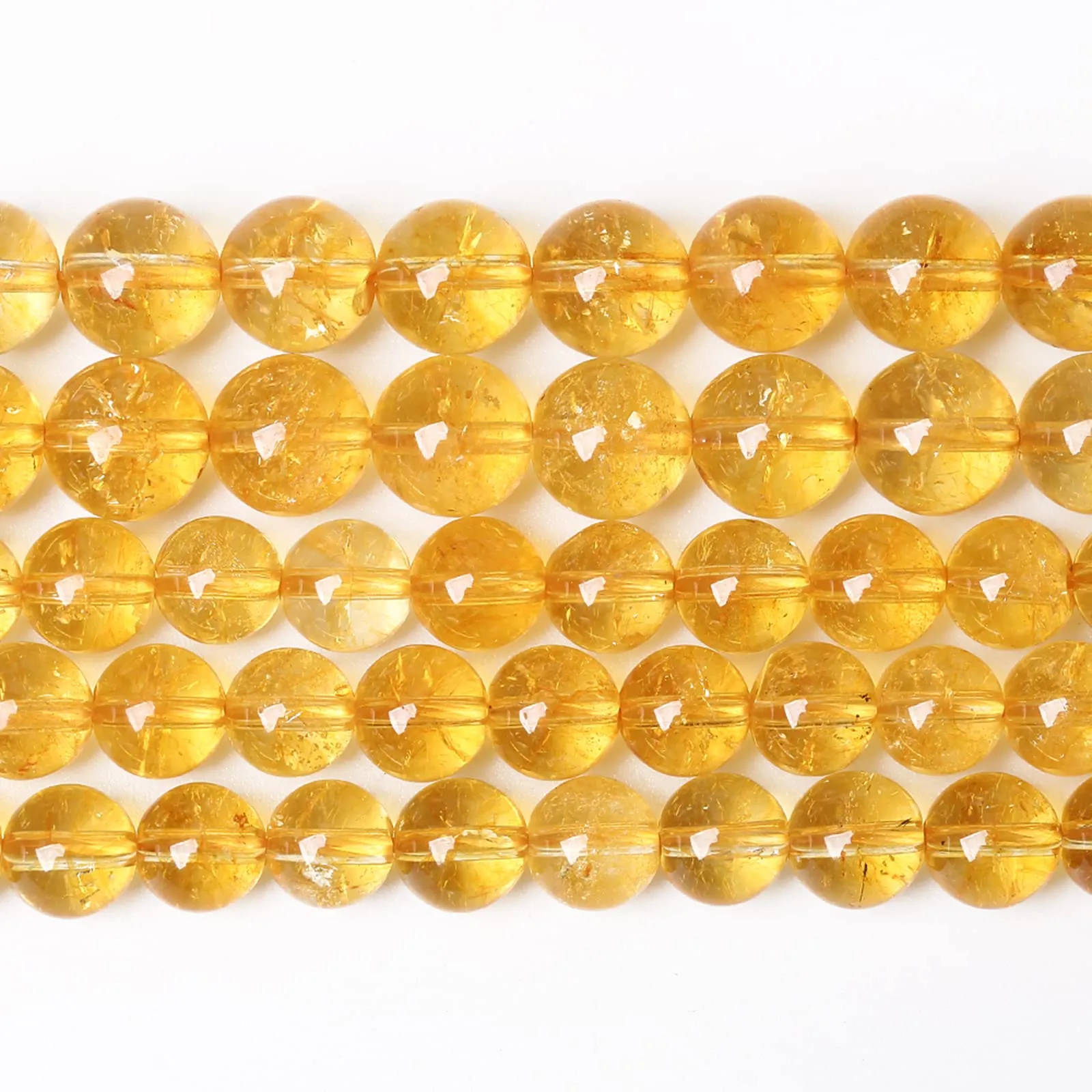 6mm 60Pcs Natural Citrine Beads for Jewelry Making Gemstone Round Loose Beads Crystal Energy Stone Healing Power DIY Bracelet Necklace 6mm