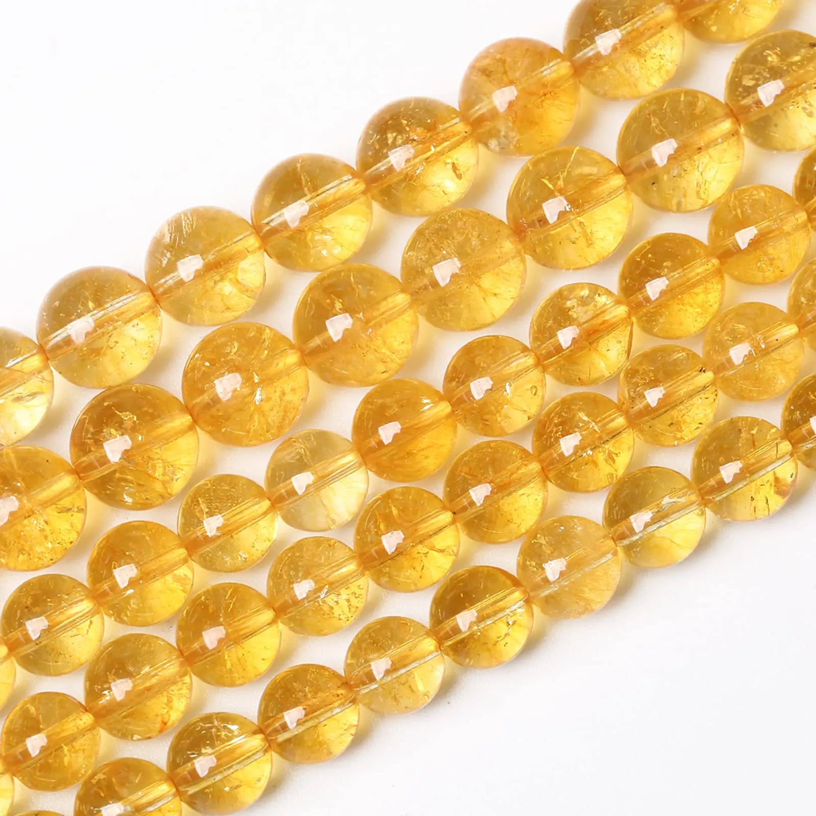 6mm 60Pcs Natural Citrine Beads for Jewelry Making Gemstone Round Loose Beads Crystal Energy Stone Healing Power DIY Bracelet Necklace 6mm