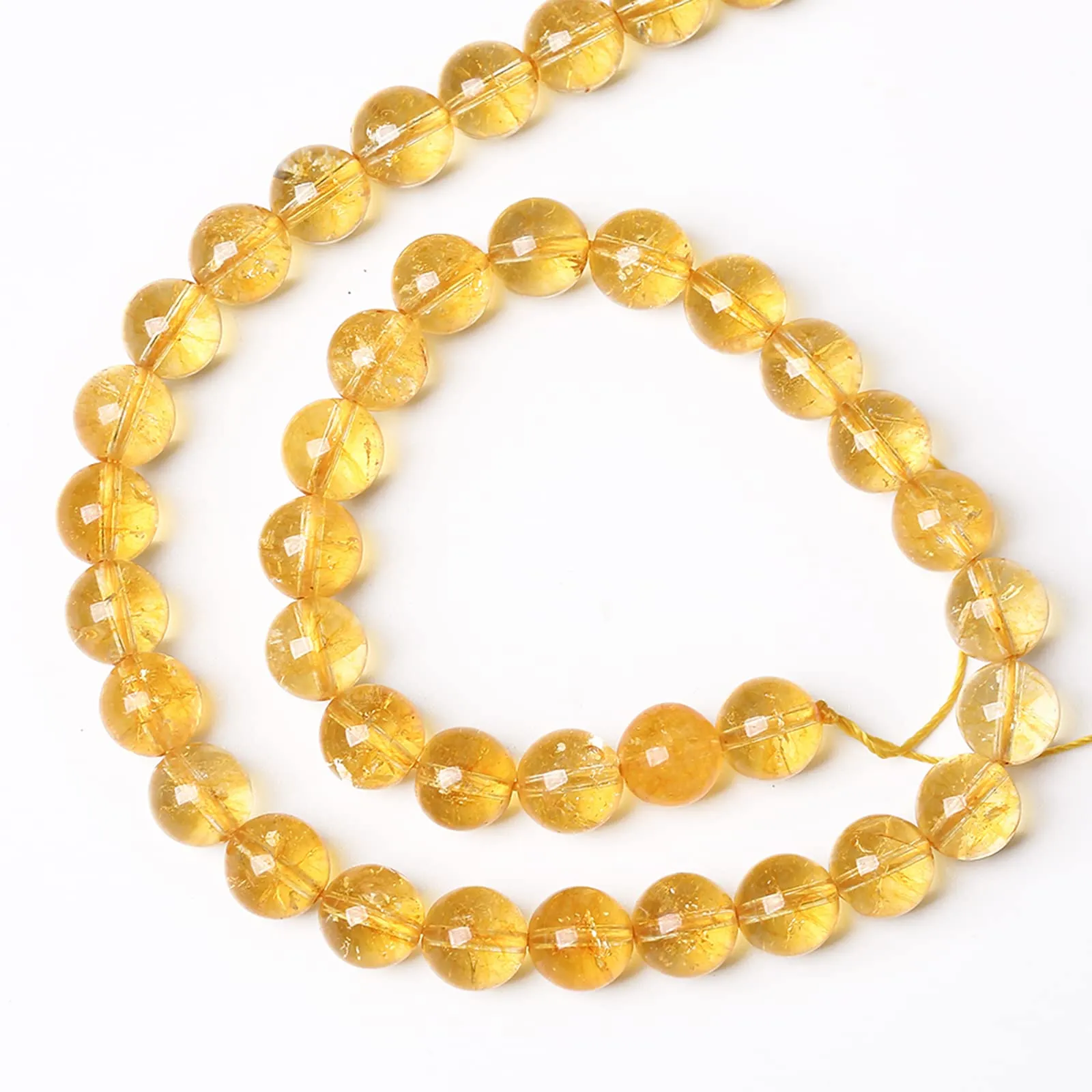 6mm 60Pcs Natural Citrine Beads for Jewelry Making Gemstone Round Loose Beads Crystal Energy Stone Healing Power DIY Bracelet Necklace 6mm