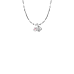 7/16 Inch Sterling Silver Tears of Joy October Birthstone Necklace with Guardian Angel Charm