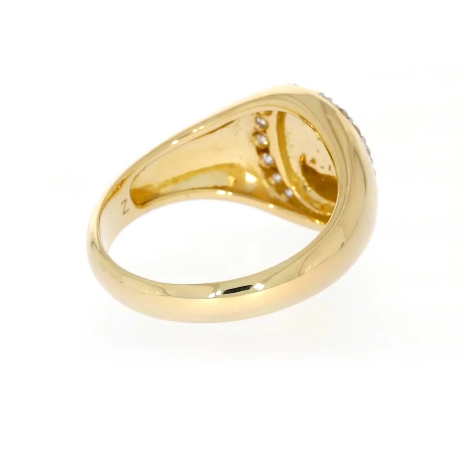 9ct Yellow Gold with 1/4 CARAT tw of Diamonds Halo Signet  Mens Ring