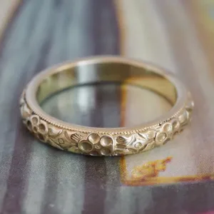 Antique 18k Green Gold Orange Blossom Band