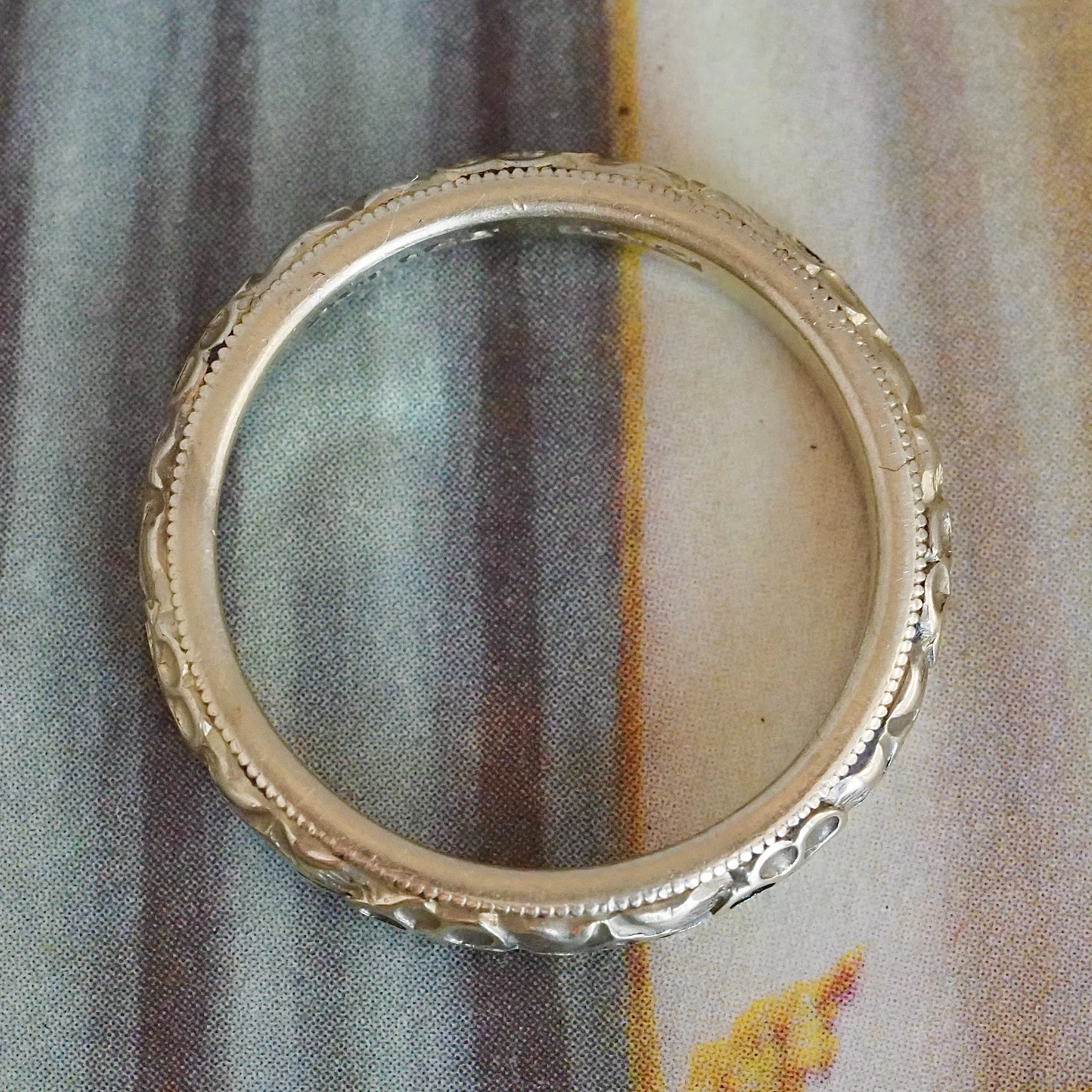 Antique 18k Green Gold Orange Blossom Band