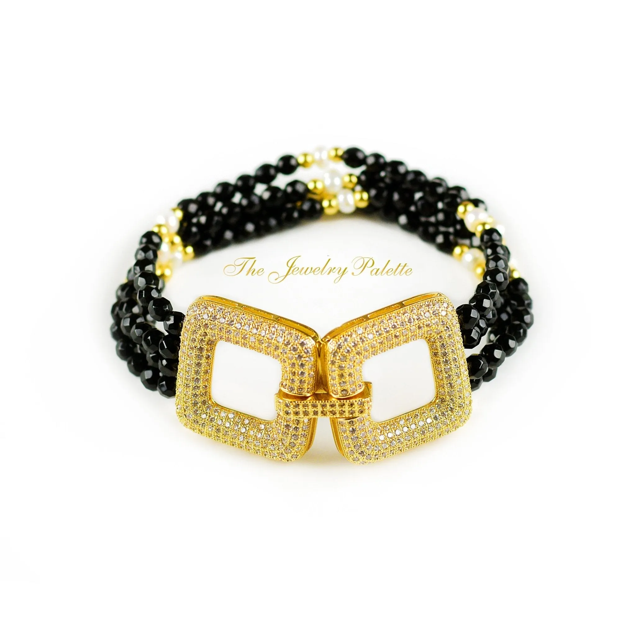 Asna black cluster with gold edged citrine pendant