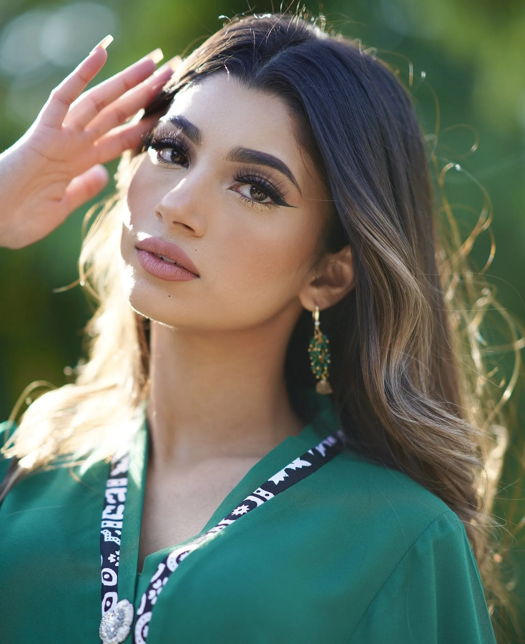 Asna green cluster with gold edged citrine drop earrings