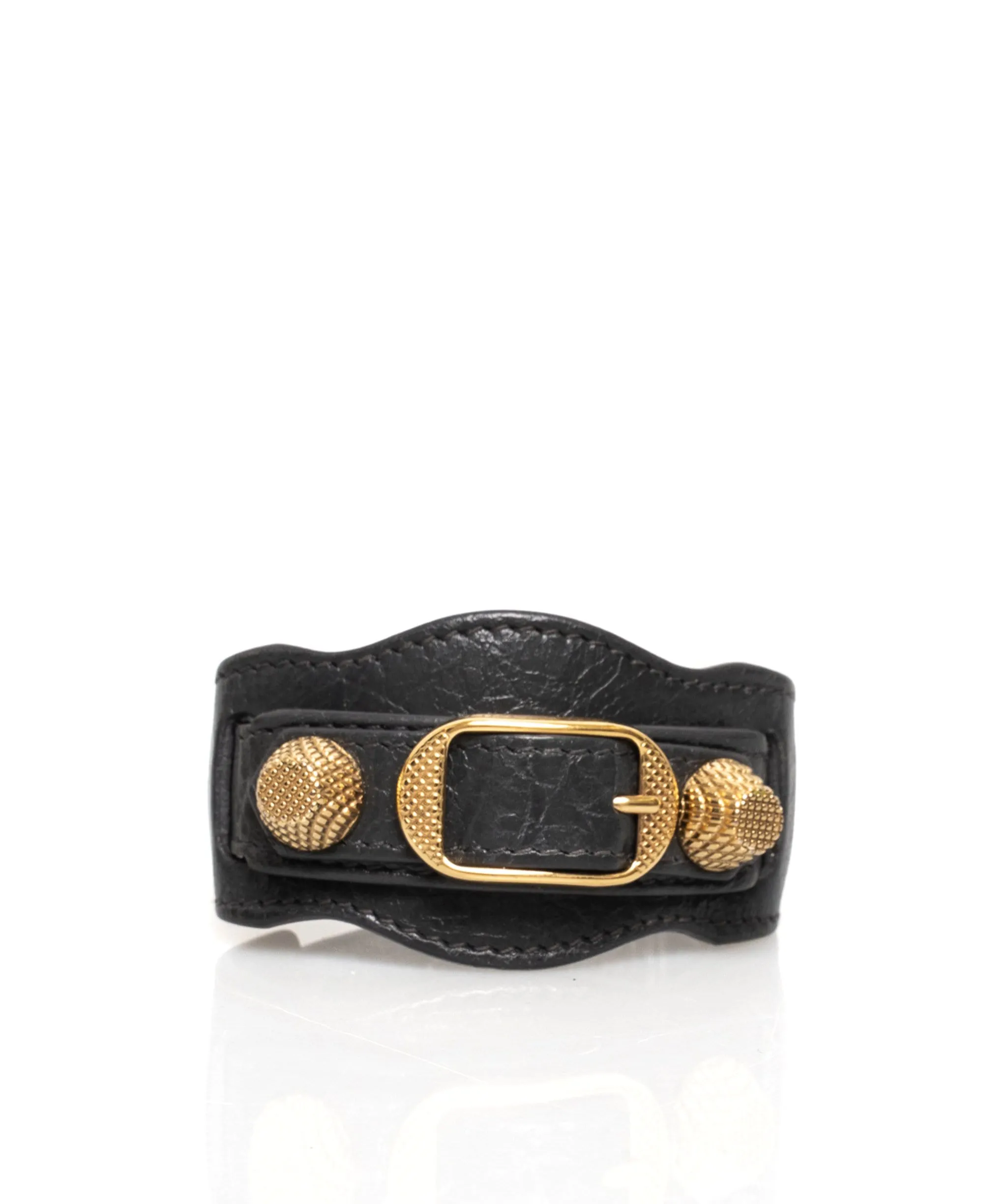 Balenciaga Grey Leather City Bracelet GHW - AGL1345