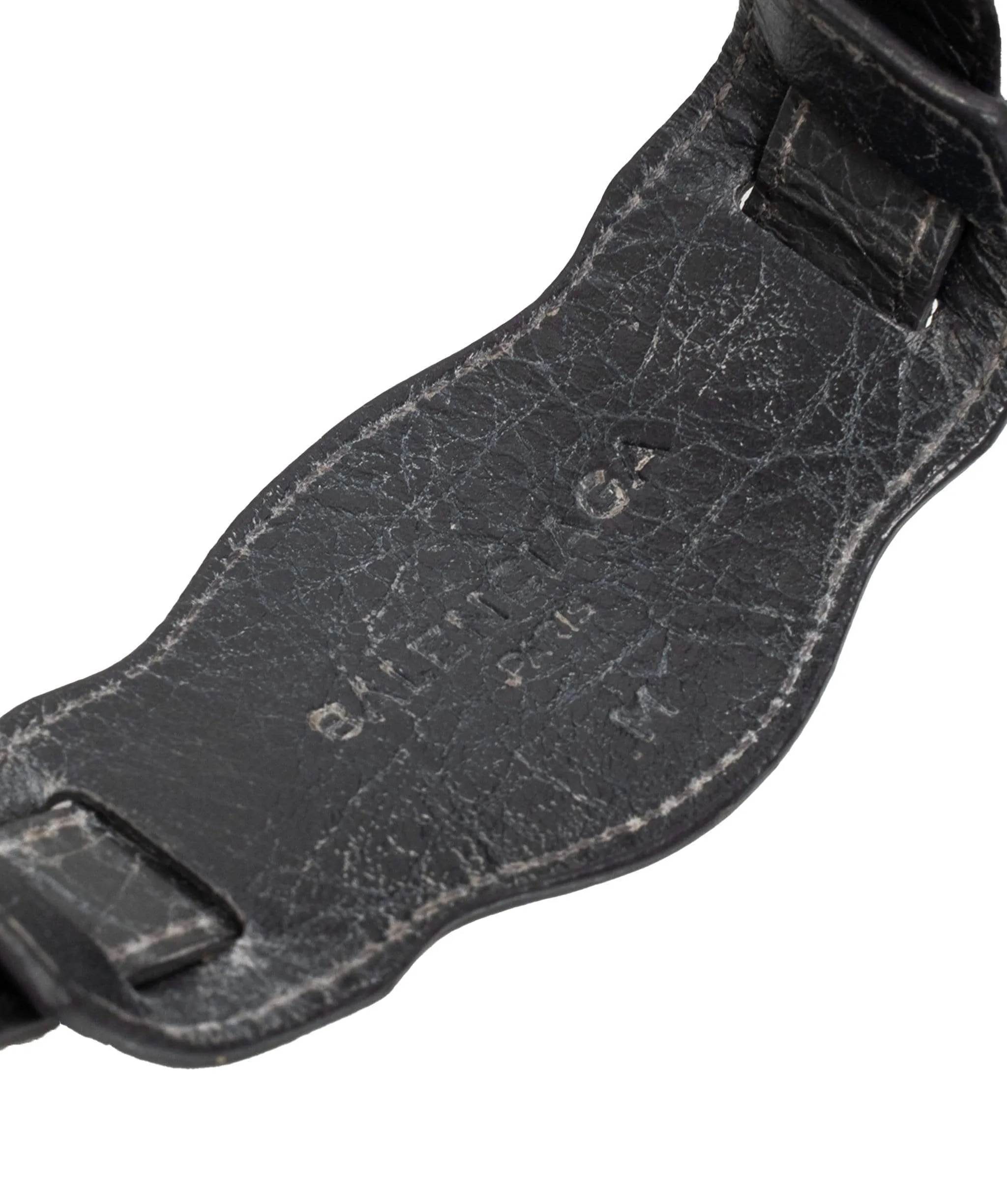 Balenciaga Grey Leather City Bracelet GHW - AGL1345