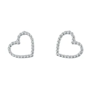 Beaded Heart Stud Earrings