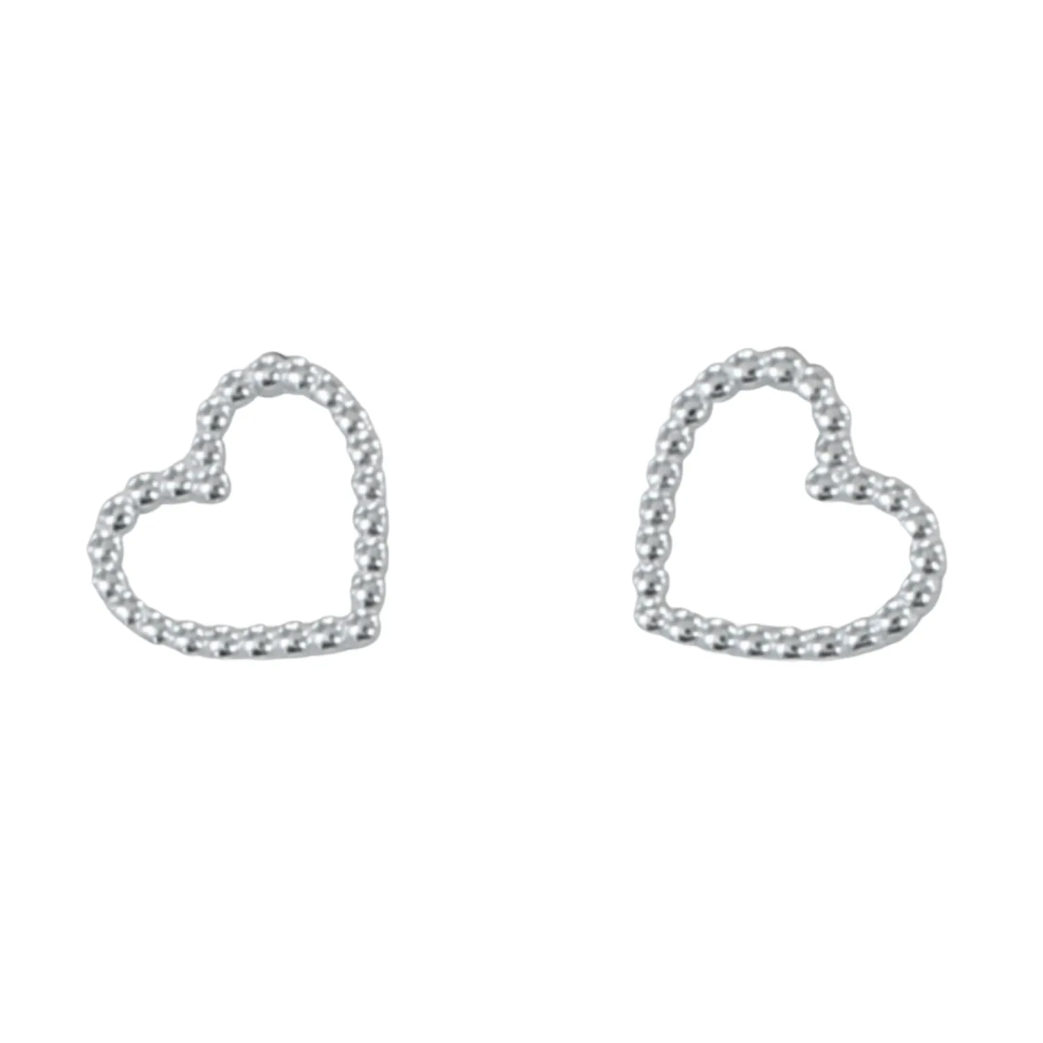 Beaded Heart Stud Earrings