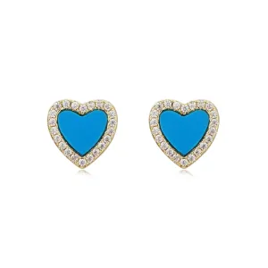 Blue Heart Stud