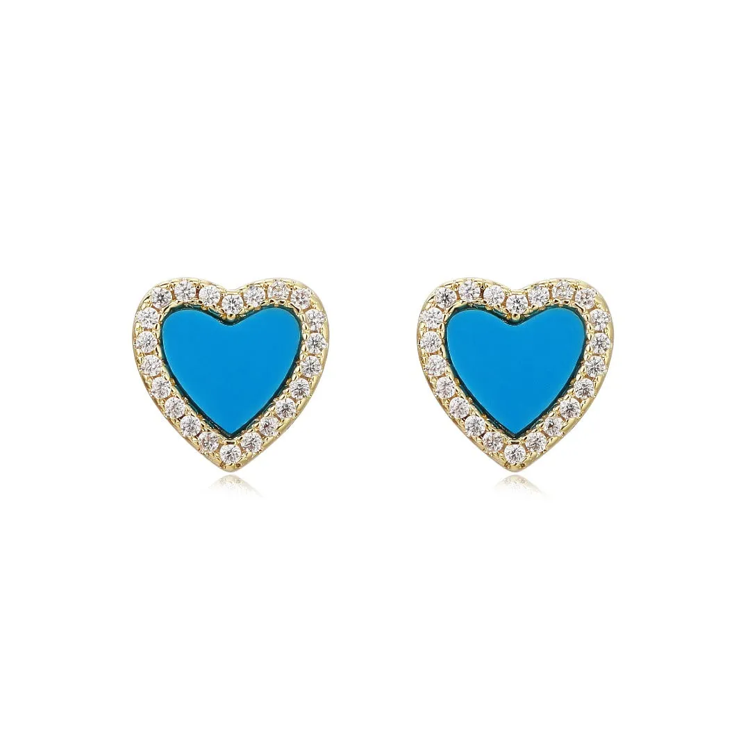 Blue Heart Stud
