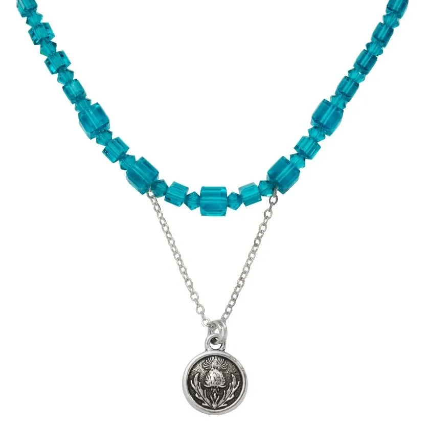 Blue Thistles Necklace