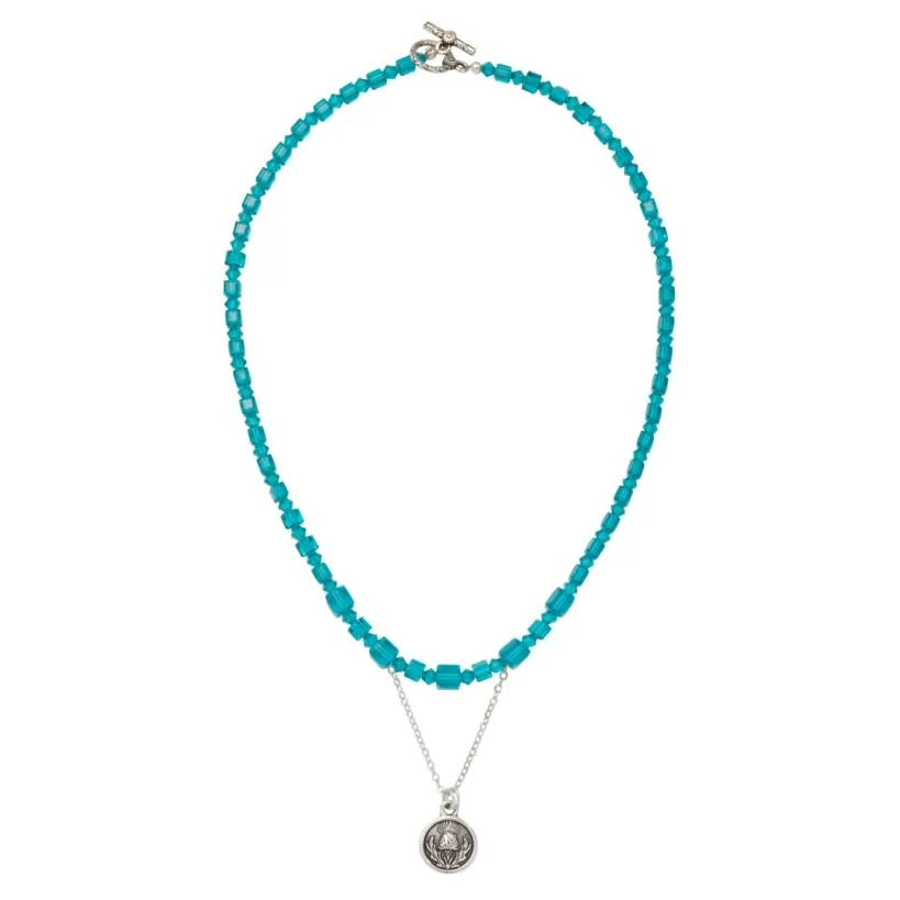 Blue Thistles Necklace