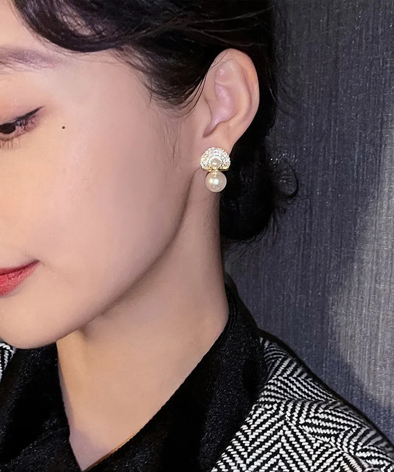 Chic 18K Gold Pearl Earrings