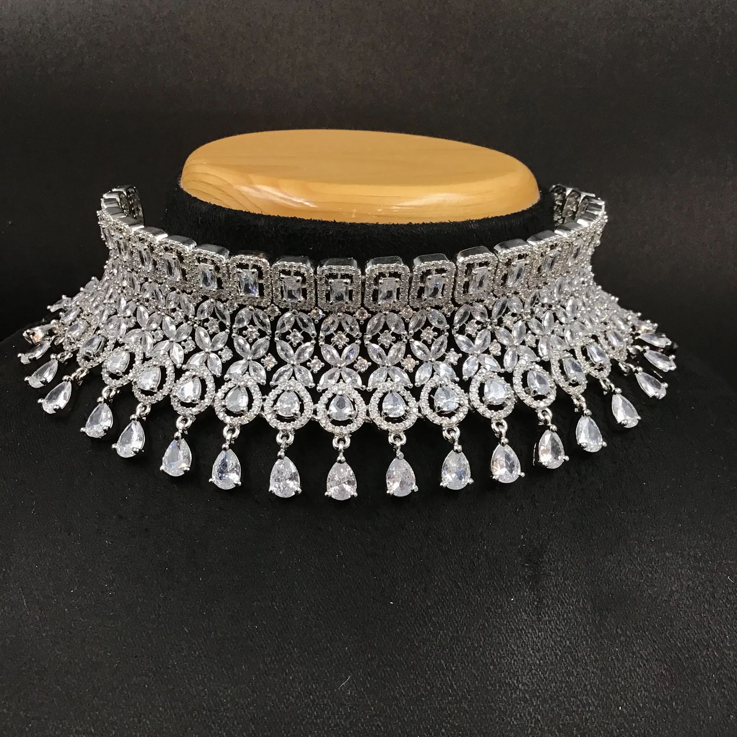 Choker Zircon/AD Necklace Set 3160-11