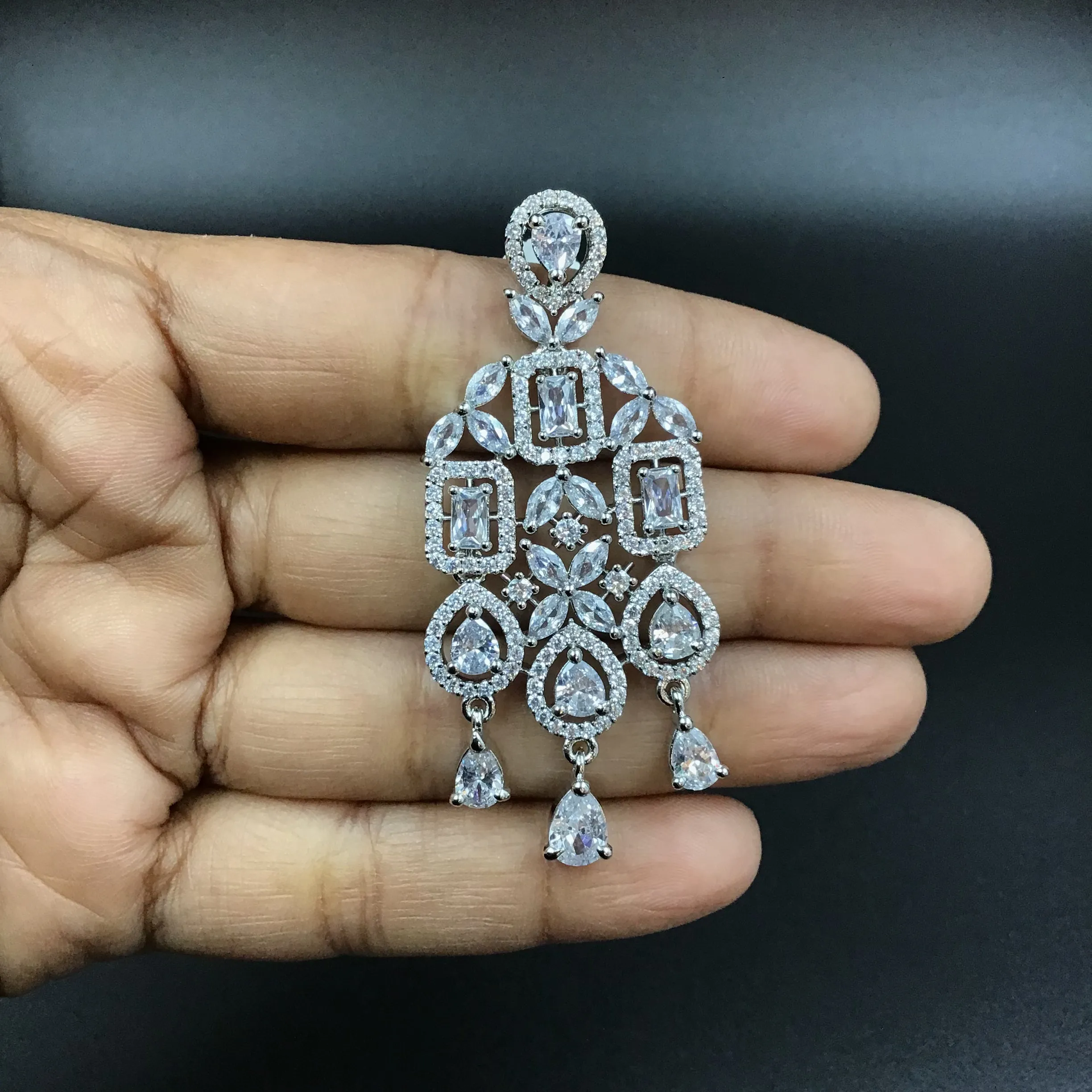 Choker Zircon/AD Necklace Set 3160-11