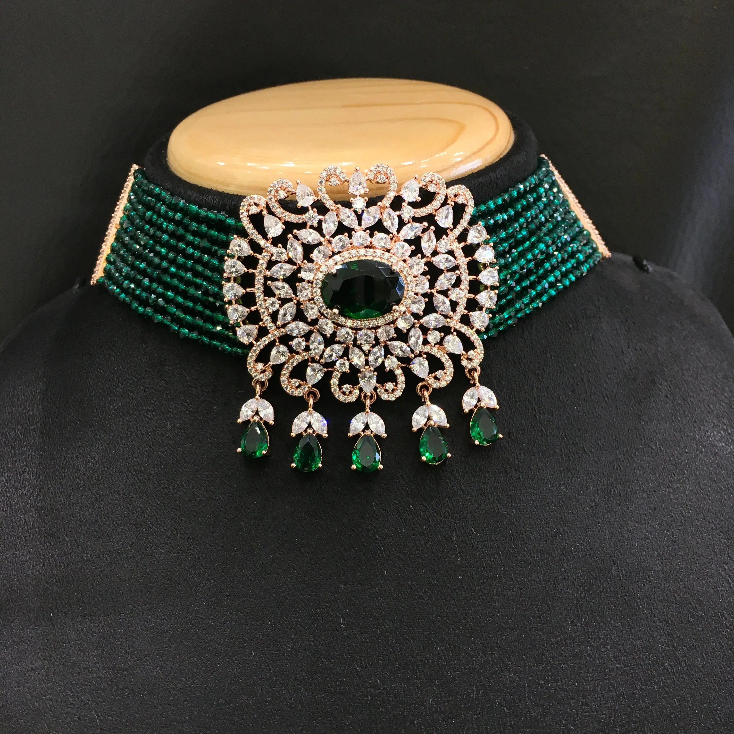 Choker Zircon/AD Necklace Set 4130-69
