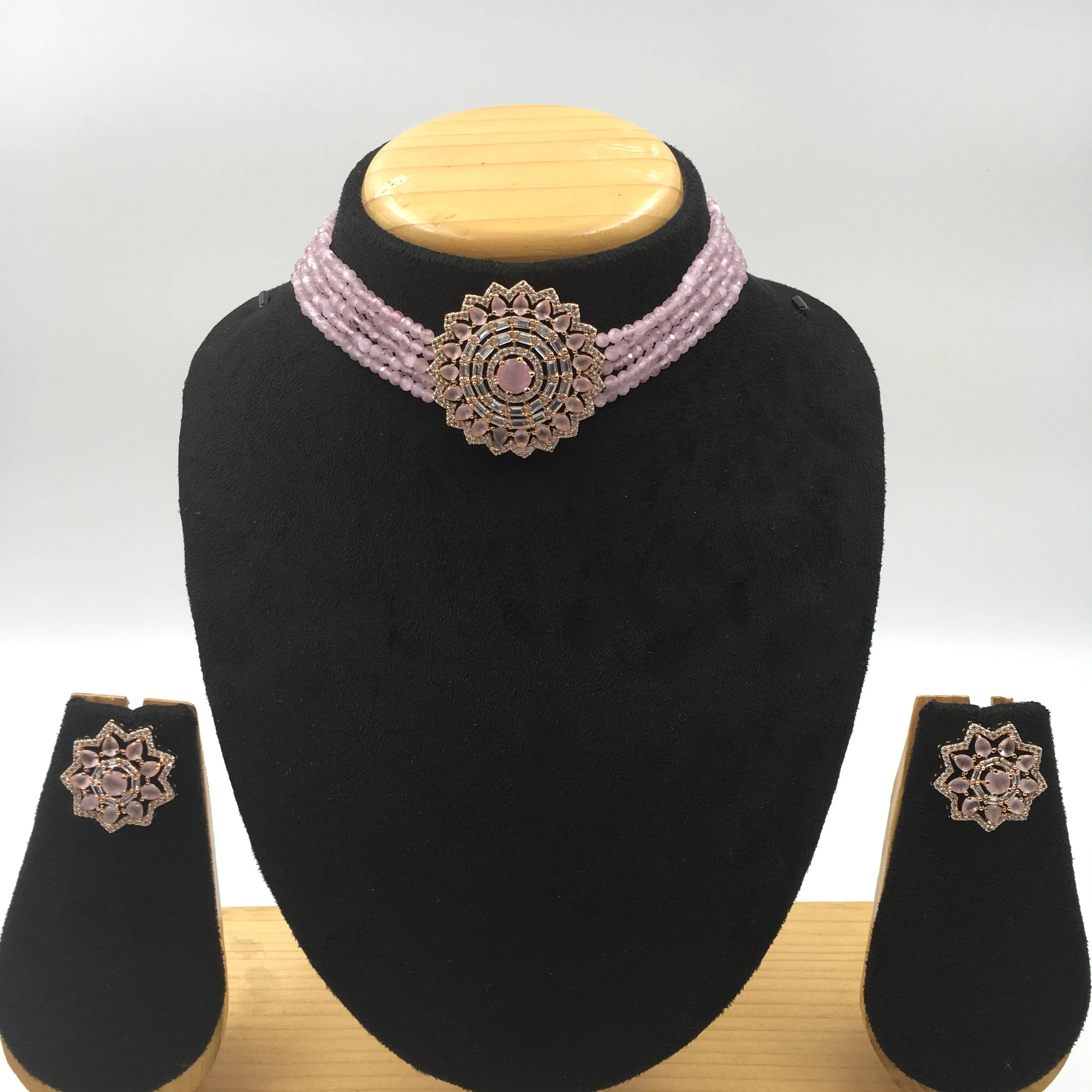 Choker Zircon/AD Necklace Set 7183-33