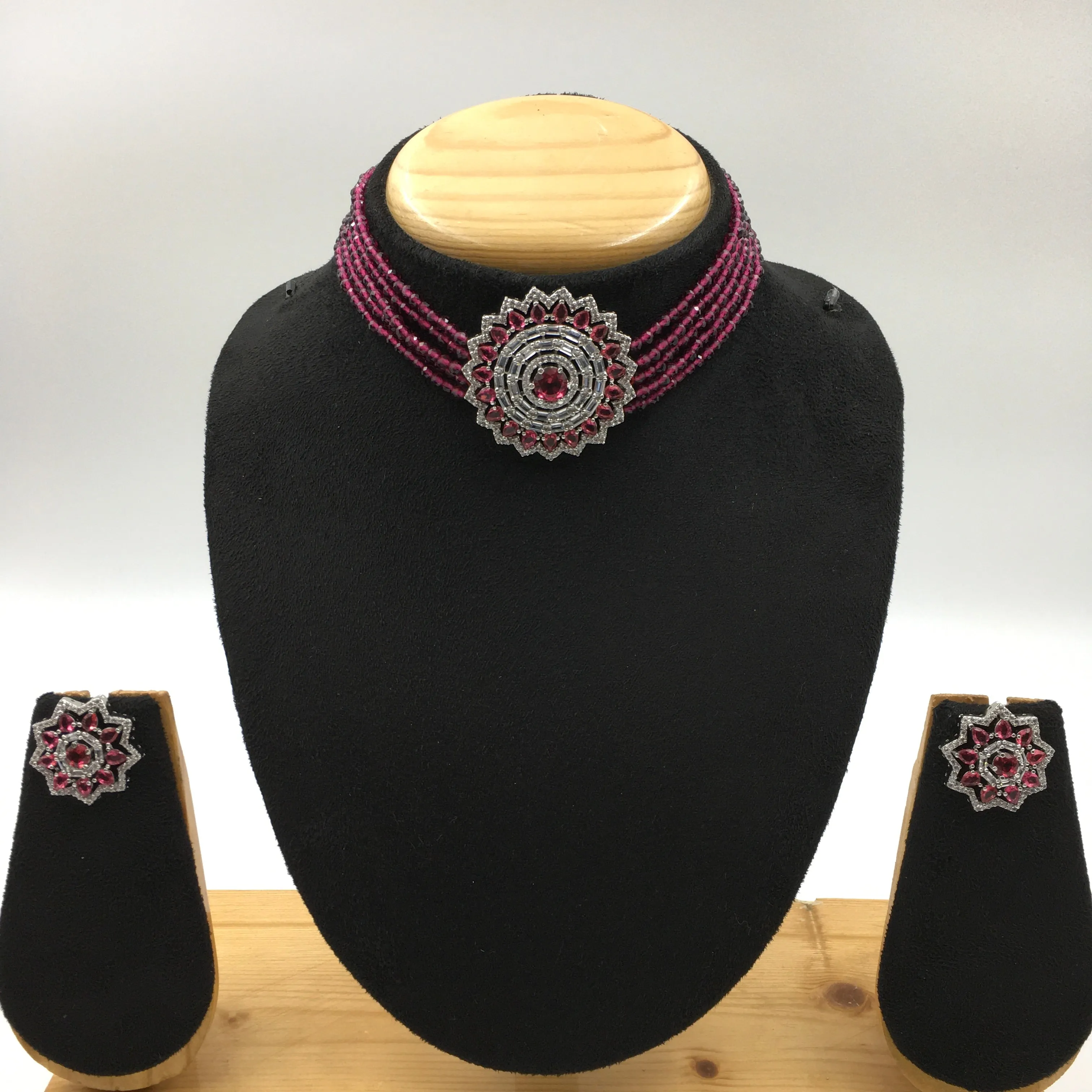 Choker Zircon/AD Necklace Set 7183-33