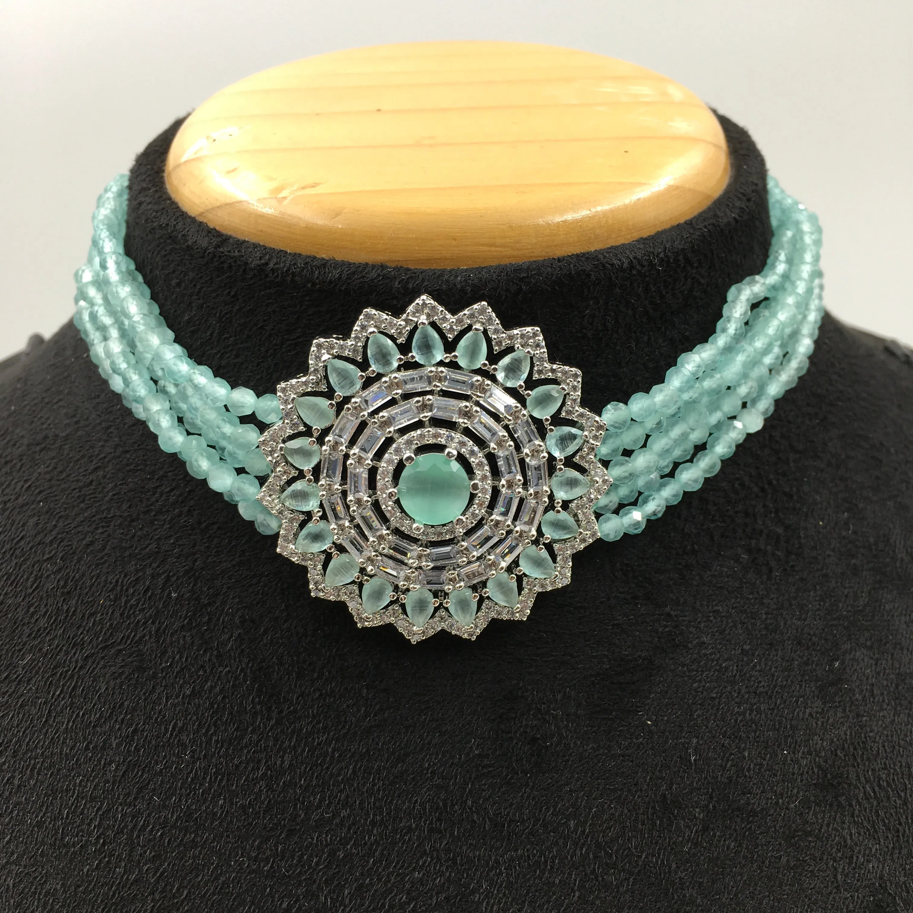Choker Zircon/AD Necklace Set 7183-33