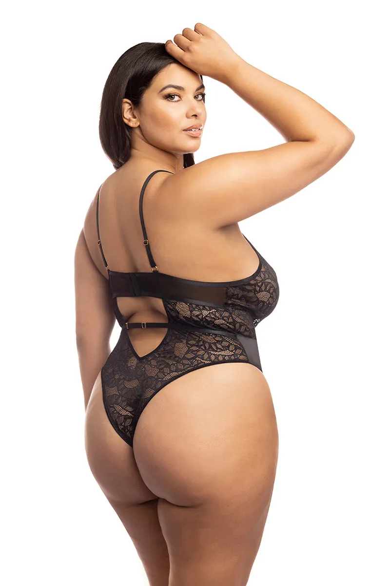 Curvy Amaya Snake Lace Teddy