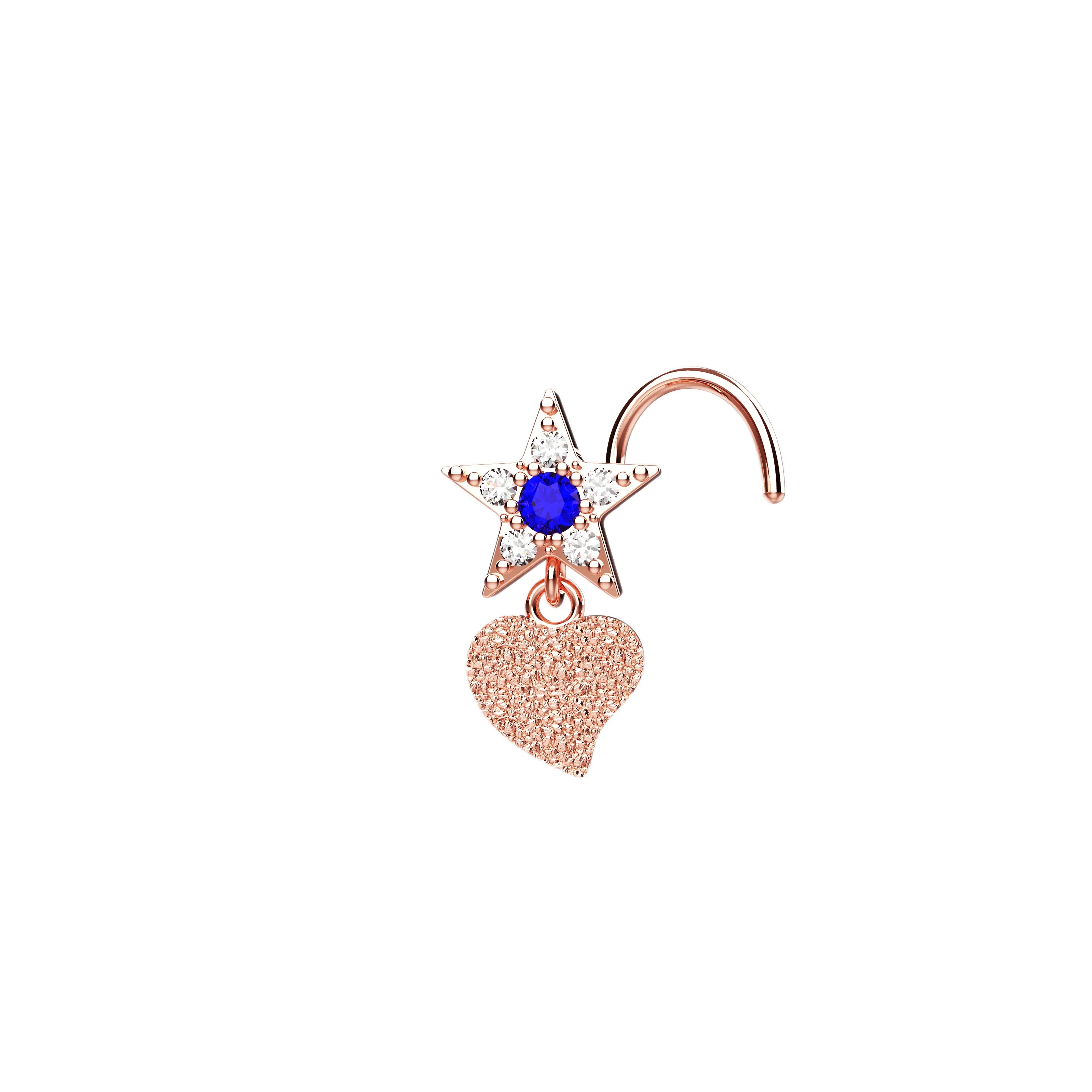 Dangling Nose Stud – Gold Dangle Nose Piercing Jewelry for Women