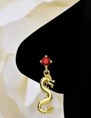 Dragon Nose Ring – Snake Dangle Nose Stud Piercing for Women