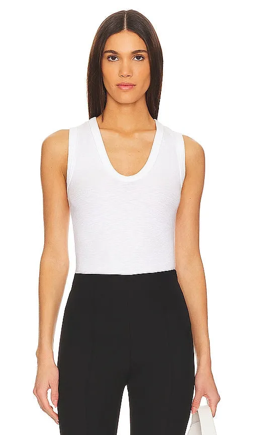 Enza Costa Textured Rib Sleeveless U in White