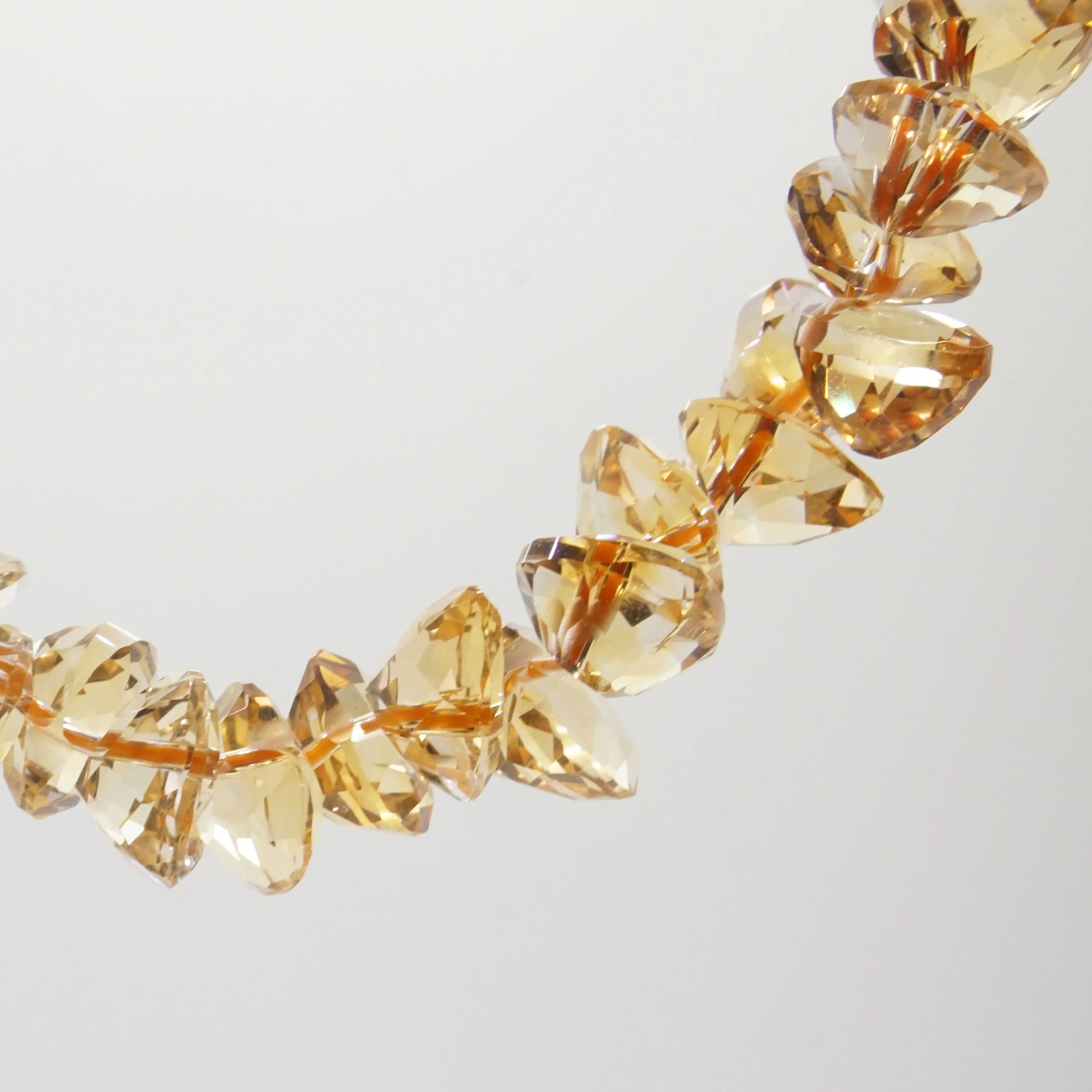 Gem-Grade Citrine Faceted Ovals Briolette (M)