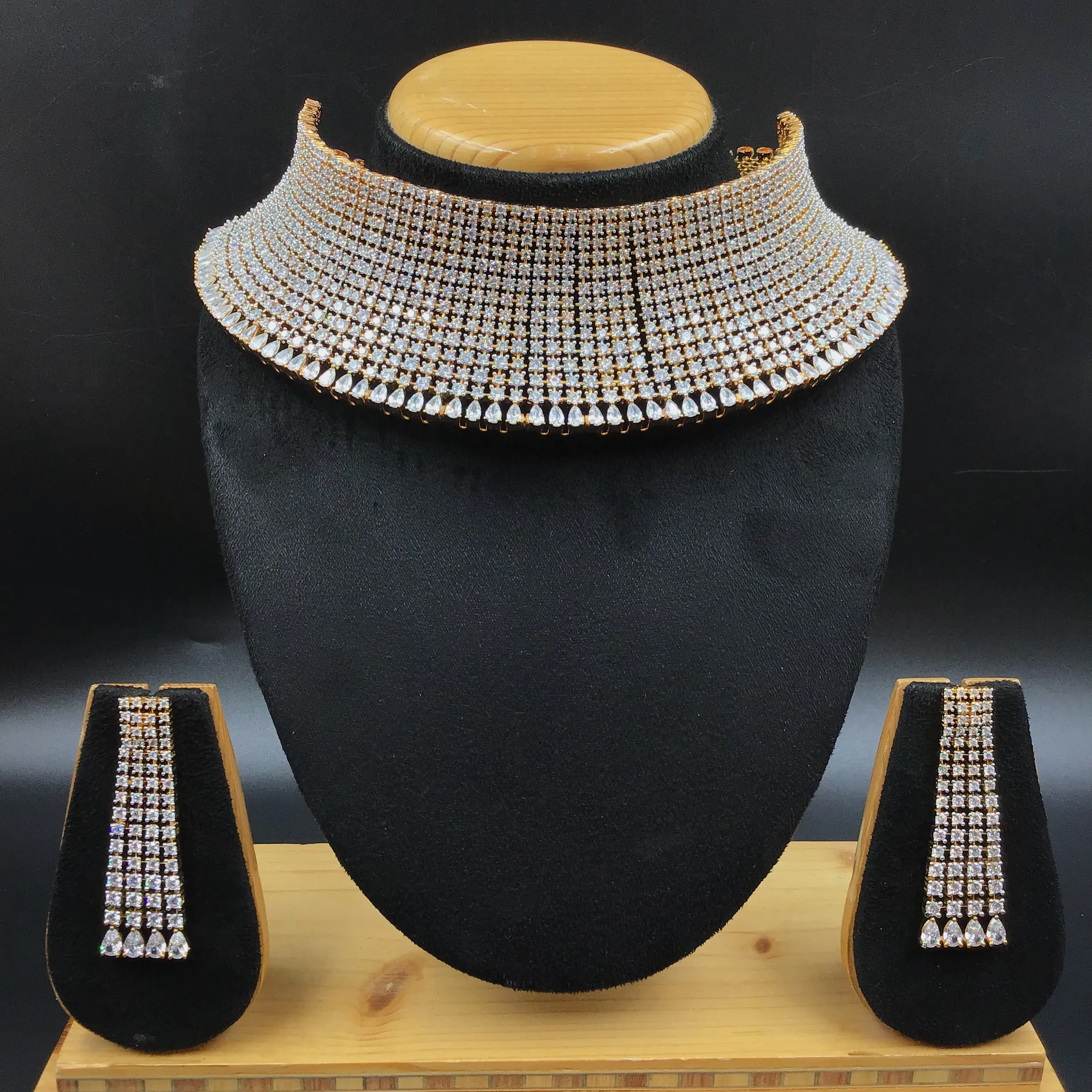Gold Plated Zircon/AD Choker set 4981-9046