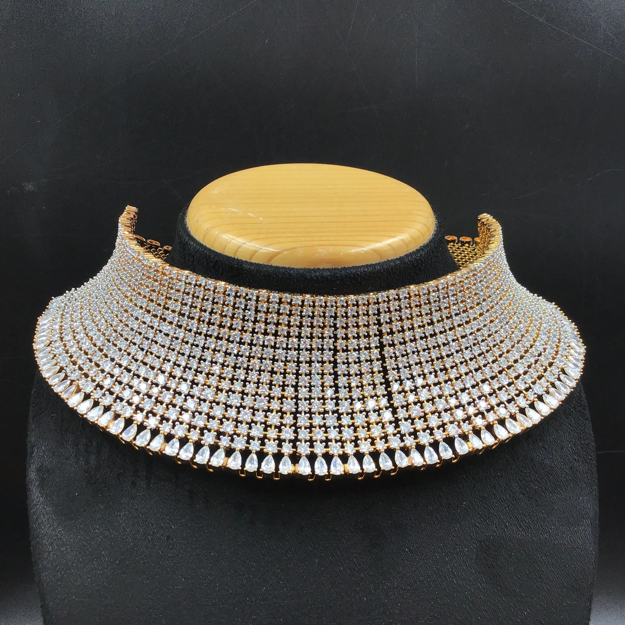 Gold Plated Zircon/AD Choker set 4981-9046