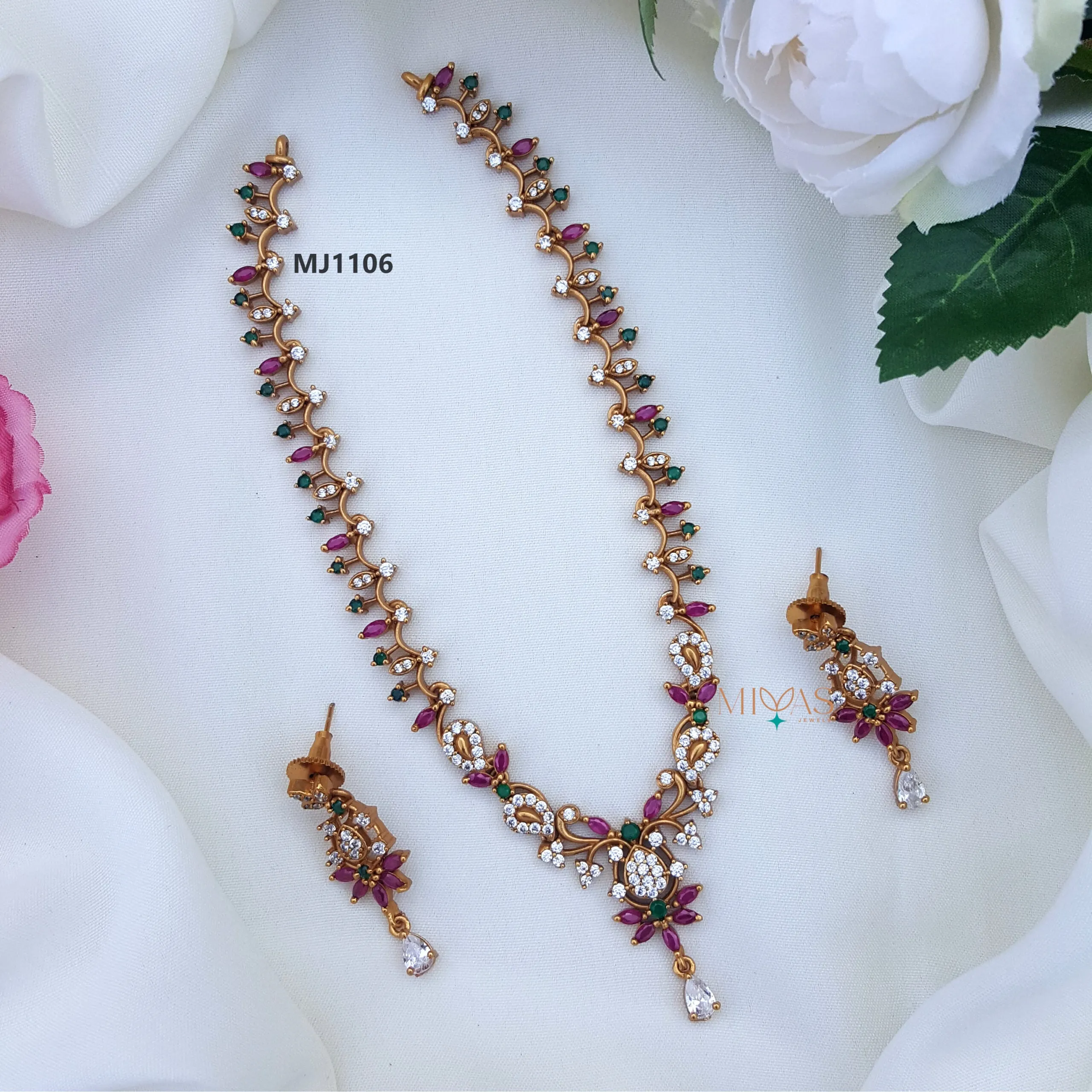 Gorgeously Crafted AD Stone Necklace