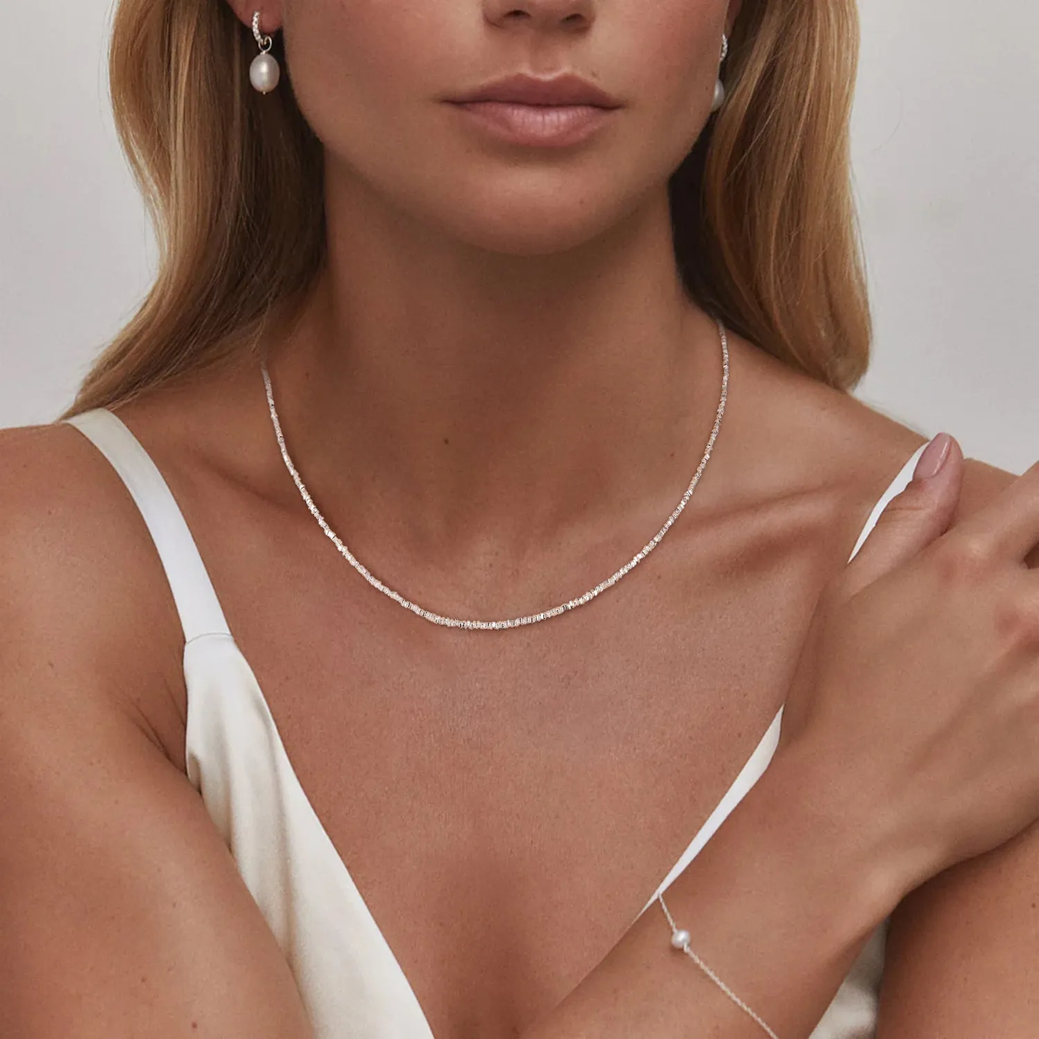 Irregular Silver Nugget Necklace