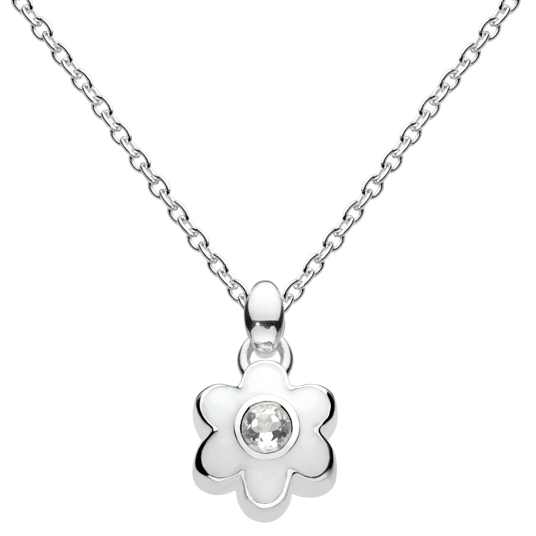 Kit Heath Girls April CZ Birthday Flower Necklace