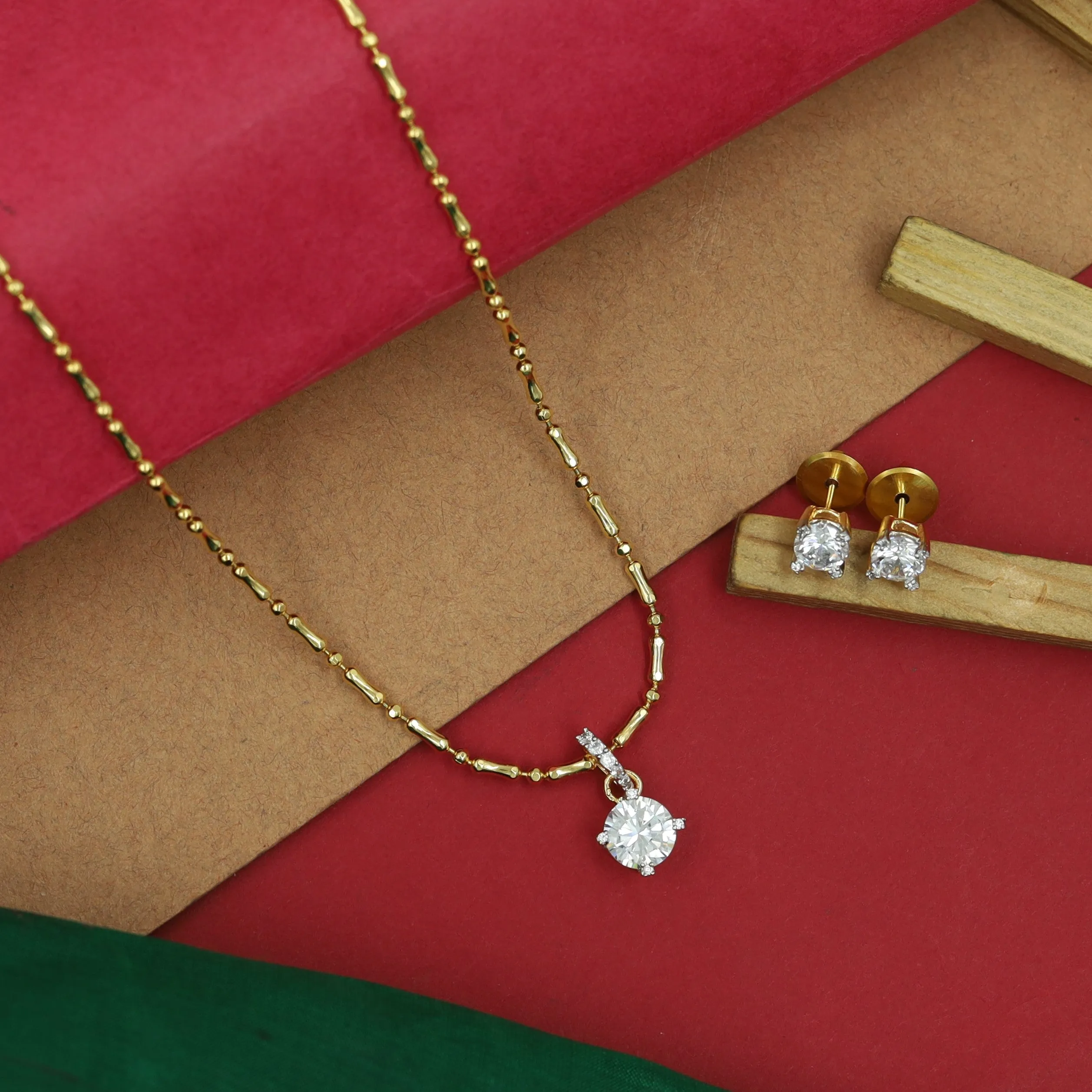 Light Zircon/AD Pendant Set 16249-69