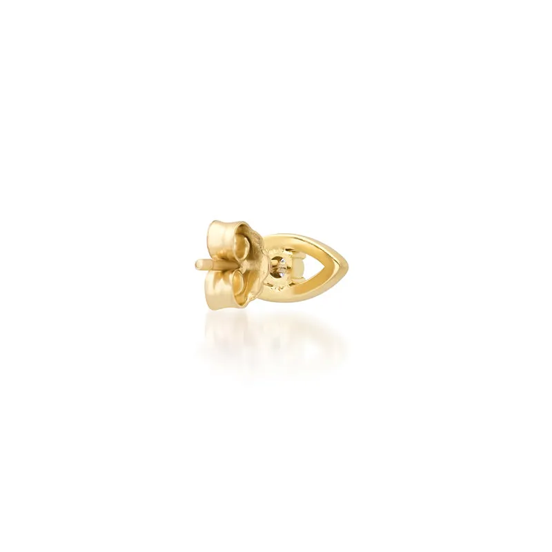 Mini Open Evil Eye Studs with Diamond Center