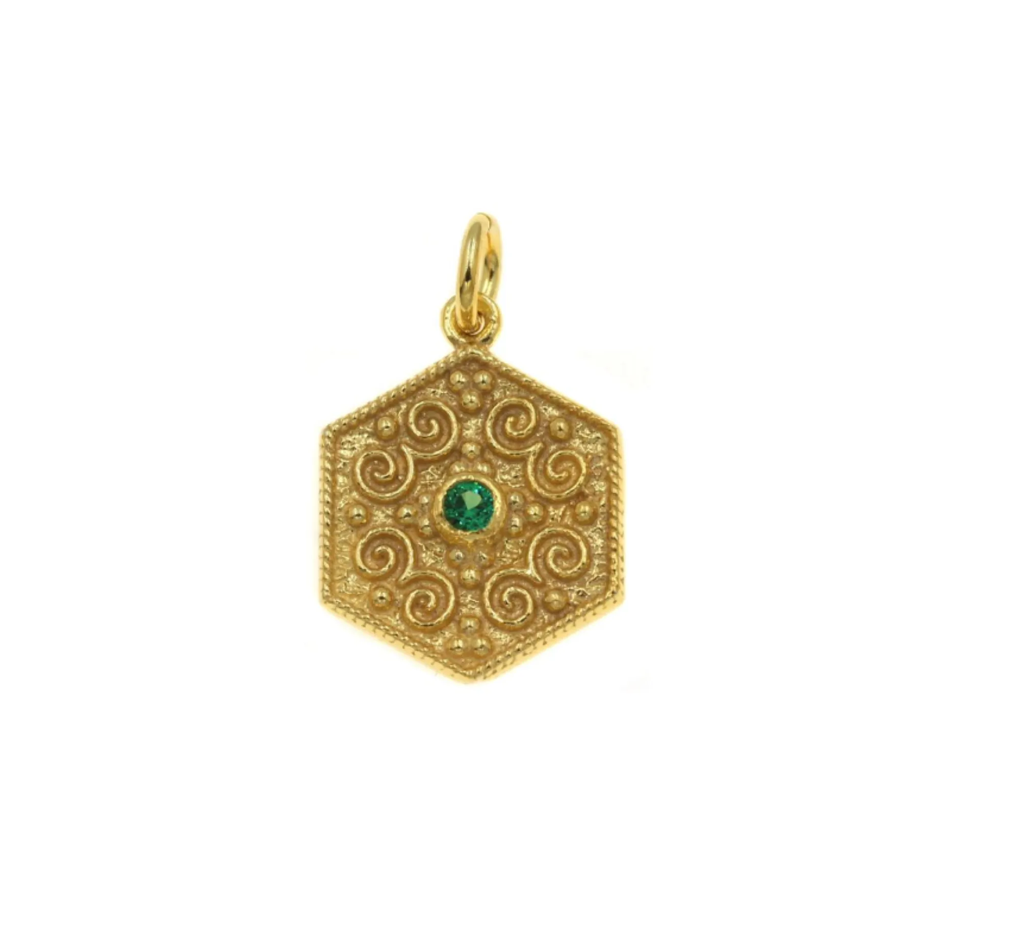 Pink Tourmaline Hexagon Byzantine Necklace
