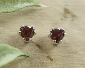 Red Zircon Earrings; Genuine Untreated Tanzania Zircon; 1.330cts