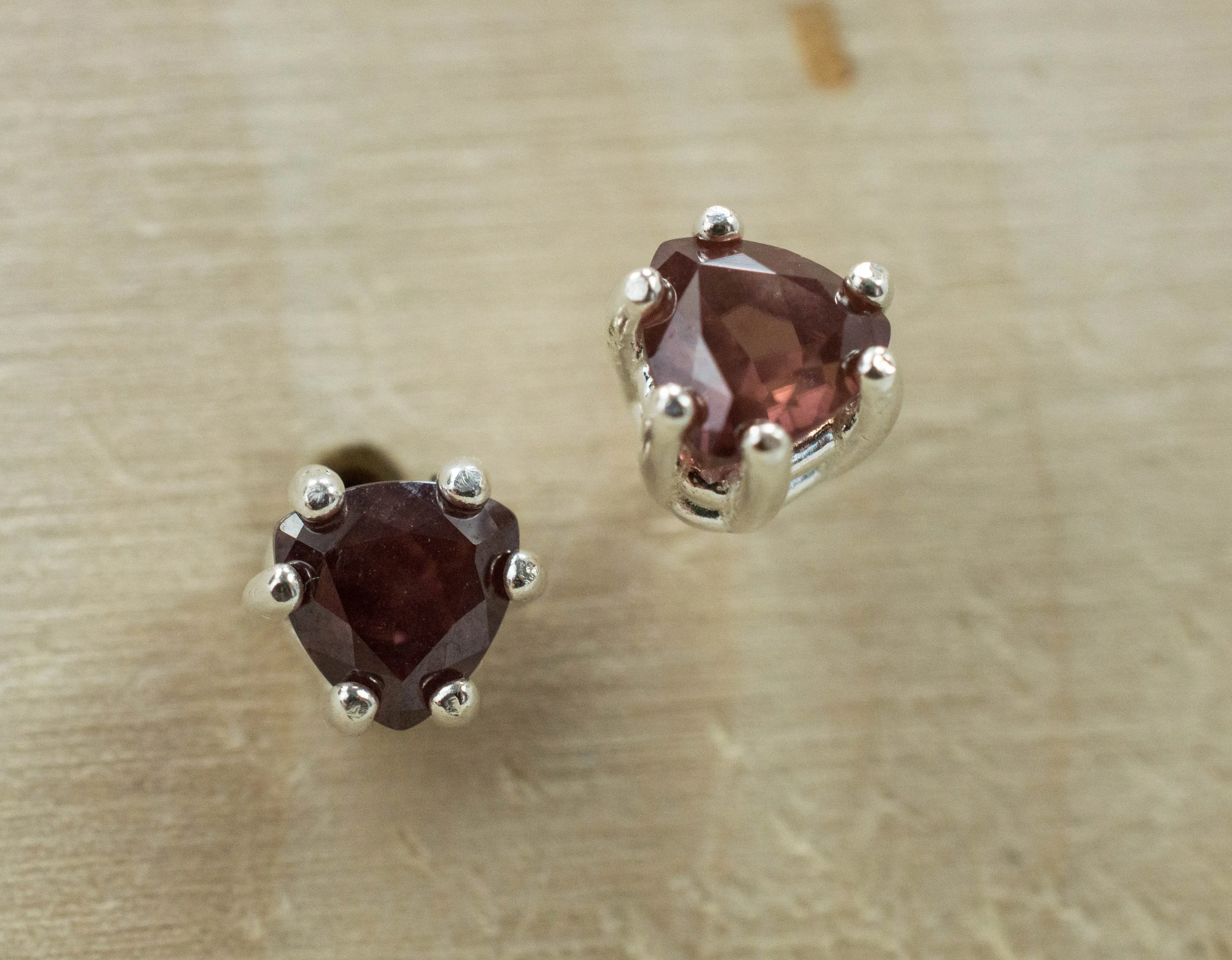 Red Zircon Earrings; Genuine Untreated Tanzania Zircon; 1.330cts