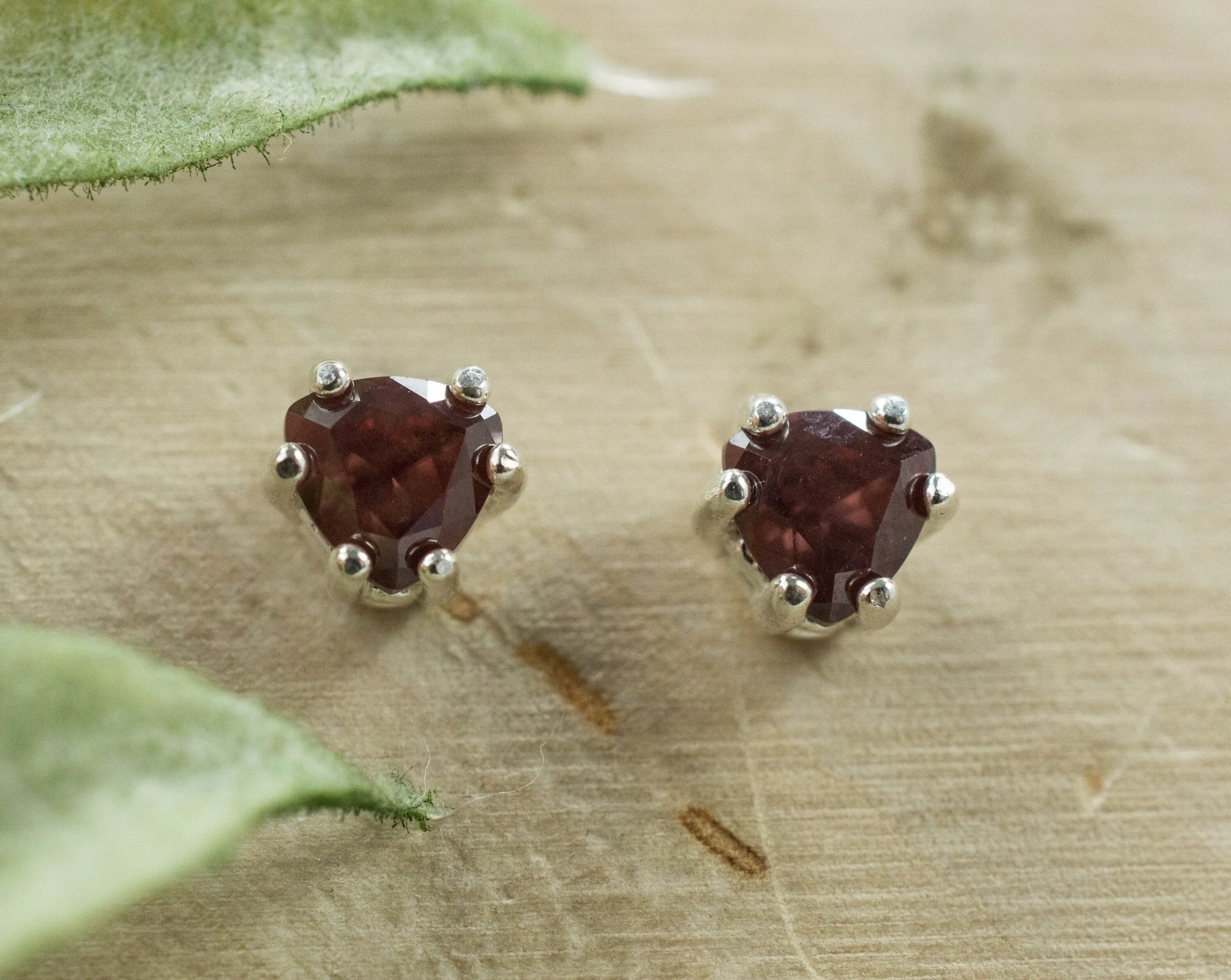 Red Zircon Earrings; Genuine Untreated Tanzania Zircon; 1.330cts