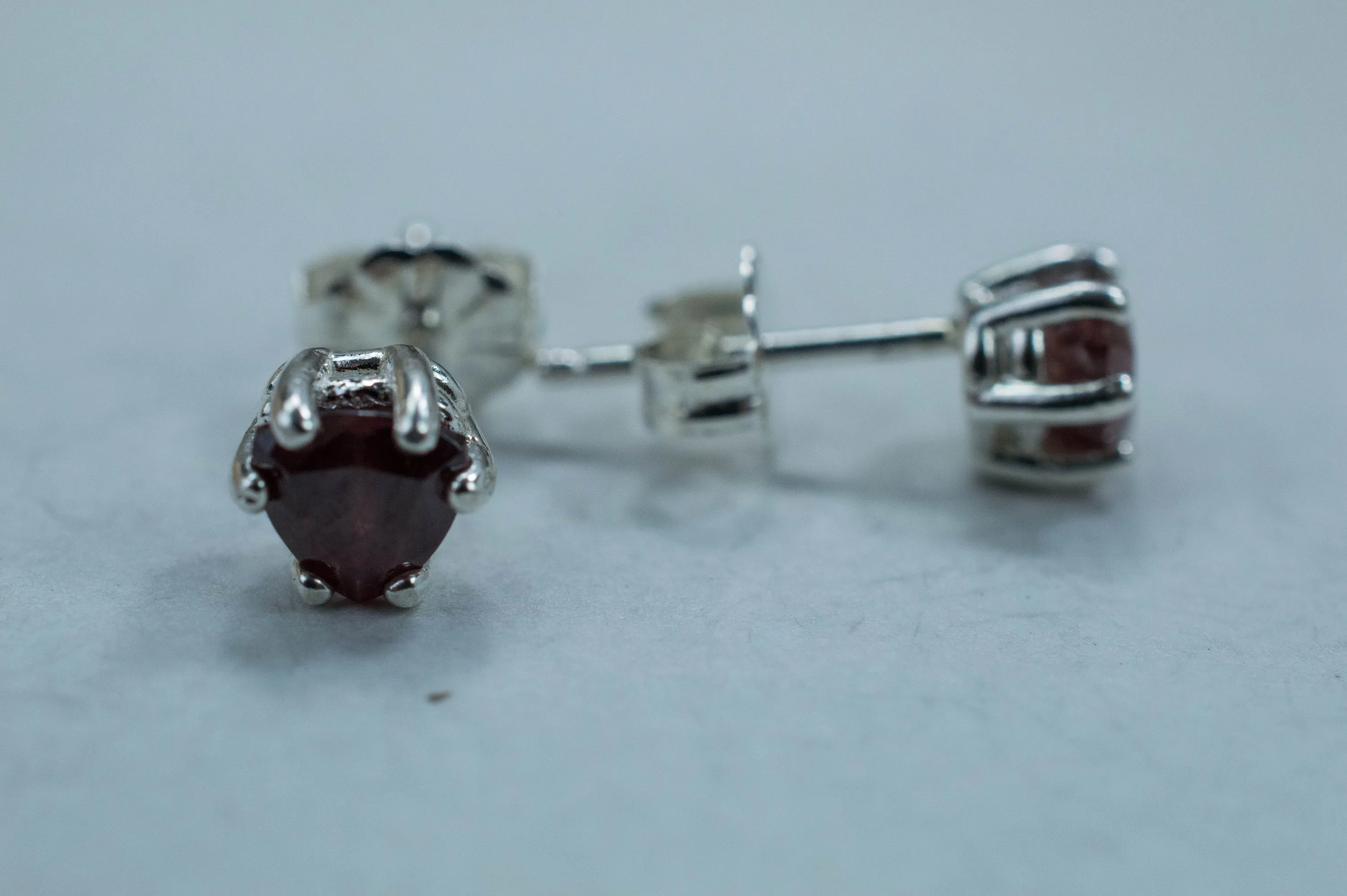 Red Zircon Earrings; Genuine Untreated Tanzania Zircon; 1.330cts