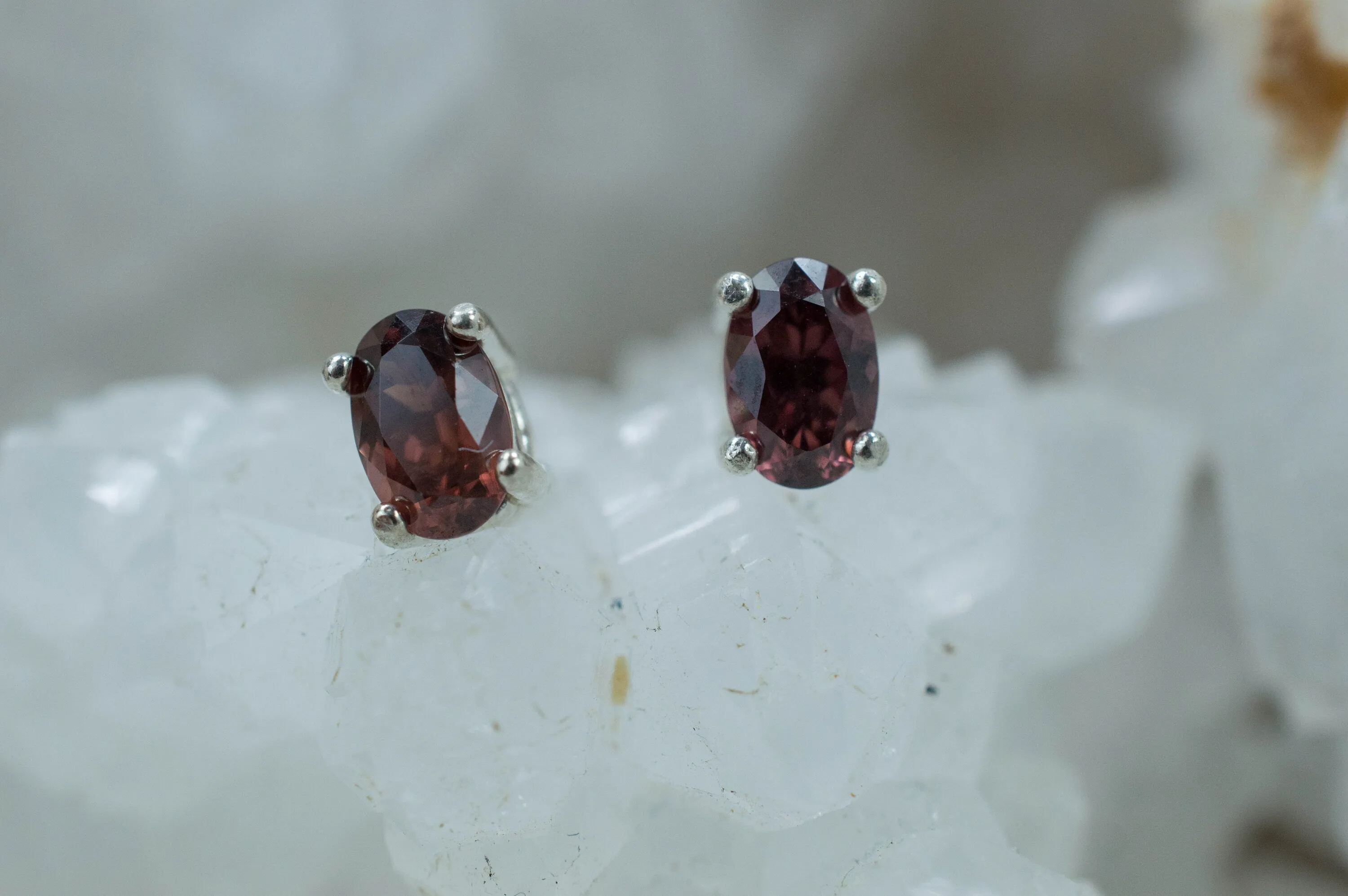Red Zircon Earrings; Genuine Untreated Tanzania Zircon; 1.440cts