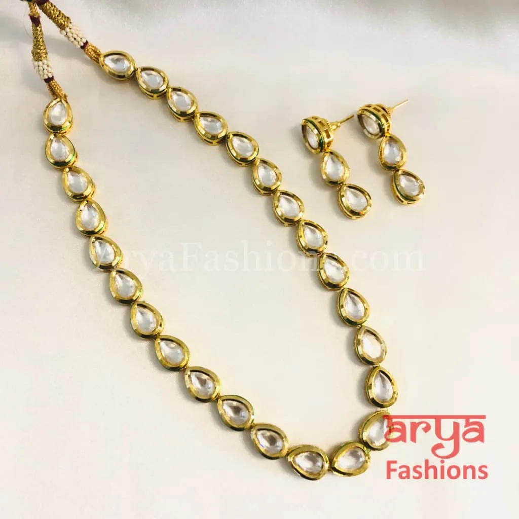 Reina Single line Traditional Kundan Necklace