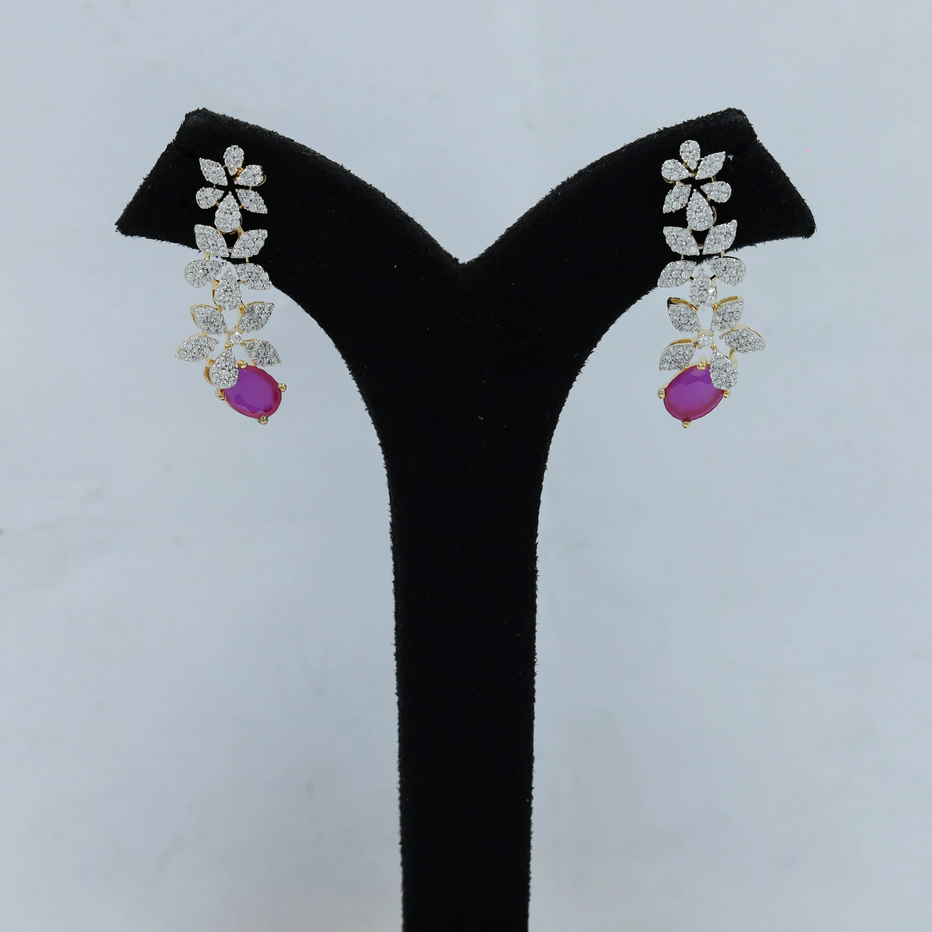 Round Neck Zircon/AD Necklace Set 11629-08
