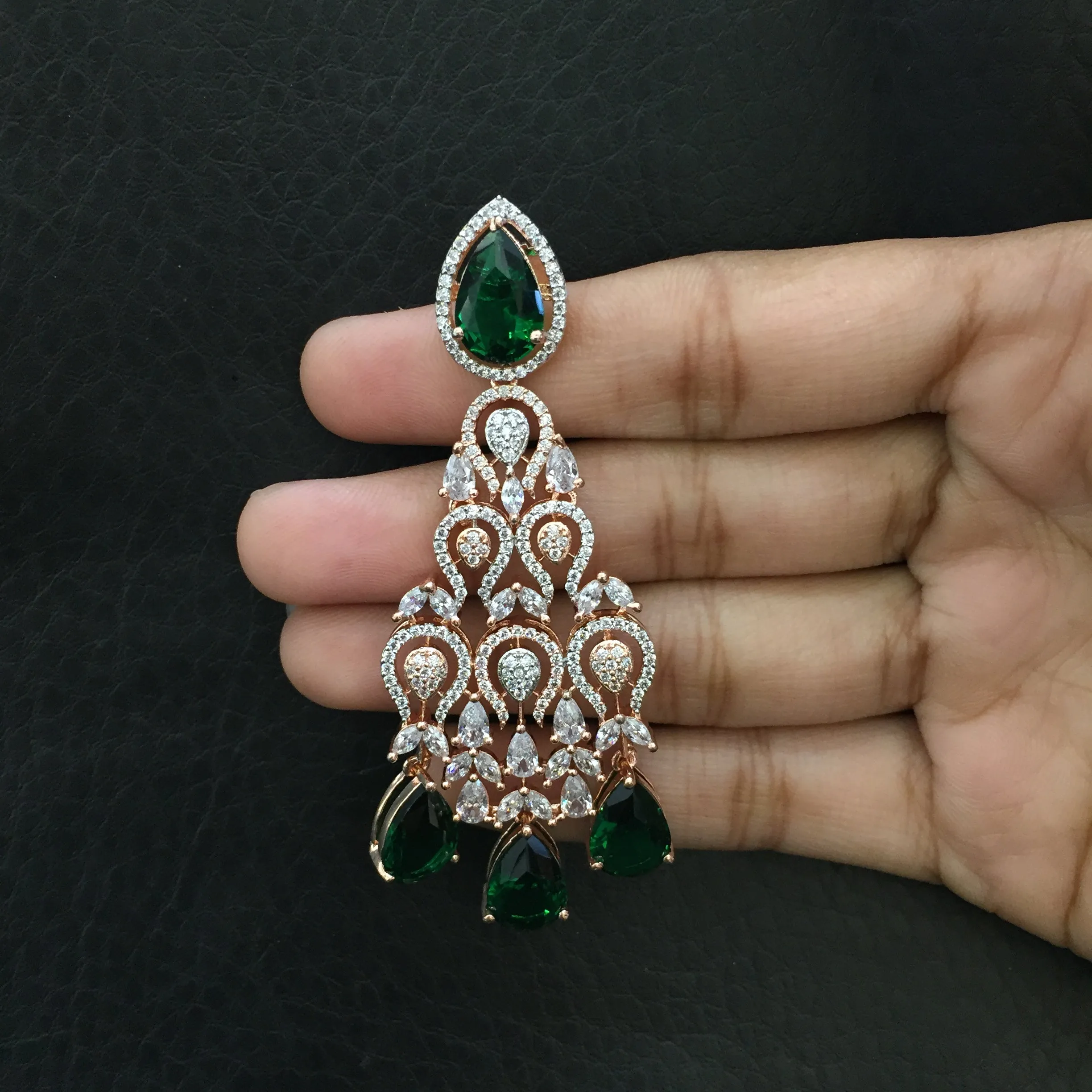 Round Neck Zircon/AD Necklace Set 4147-69