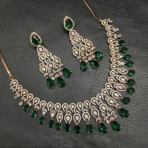 Round Neck Zircon/AD Necklace Set 4147-69