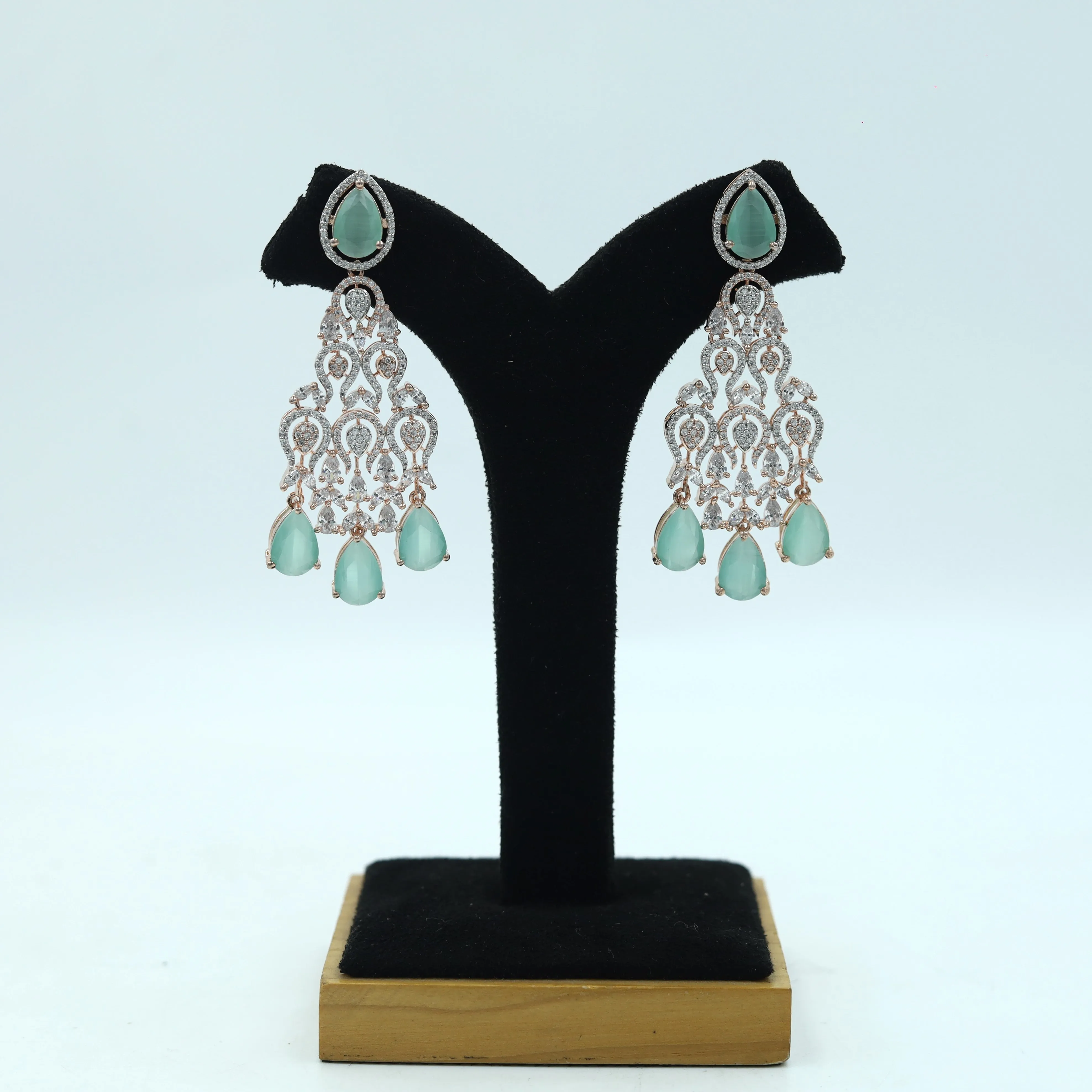 Round Neck Zircon/AD Necklace Set 4147-69