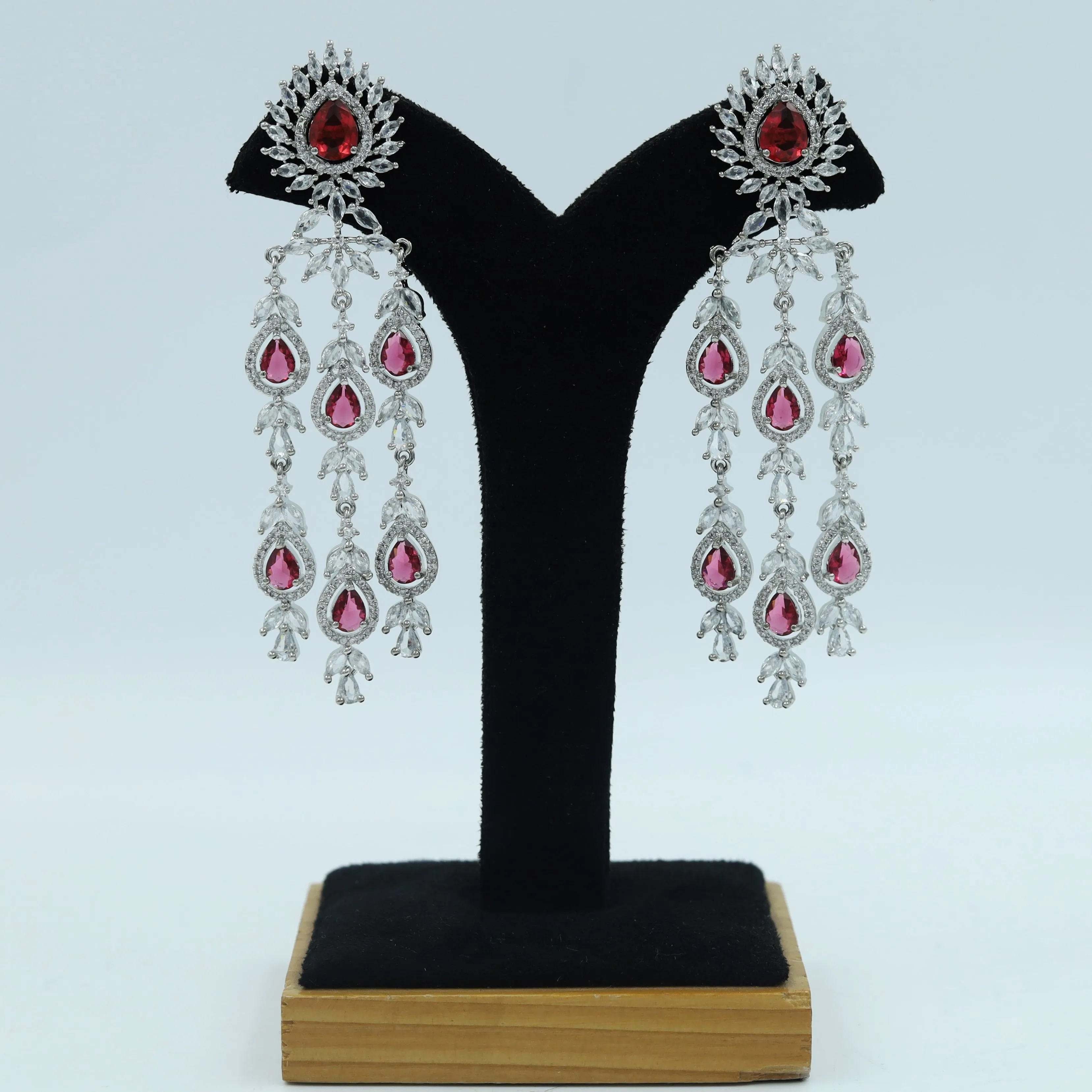 Round Neck Zircon/AD Necklace Set 9929-R