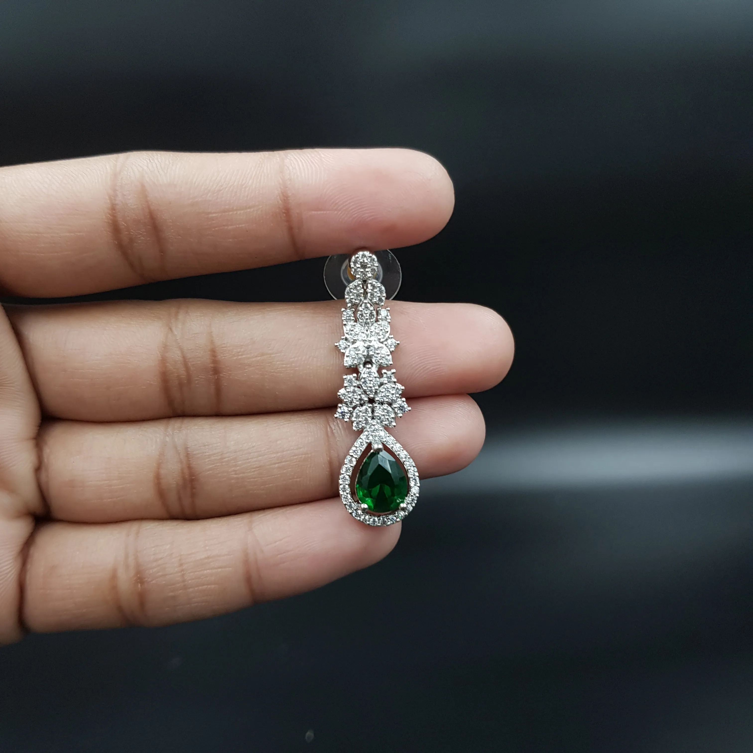 Round Neck Zircon/AD Necklace Set 9930-R